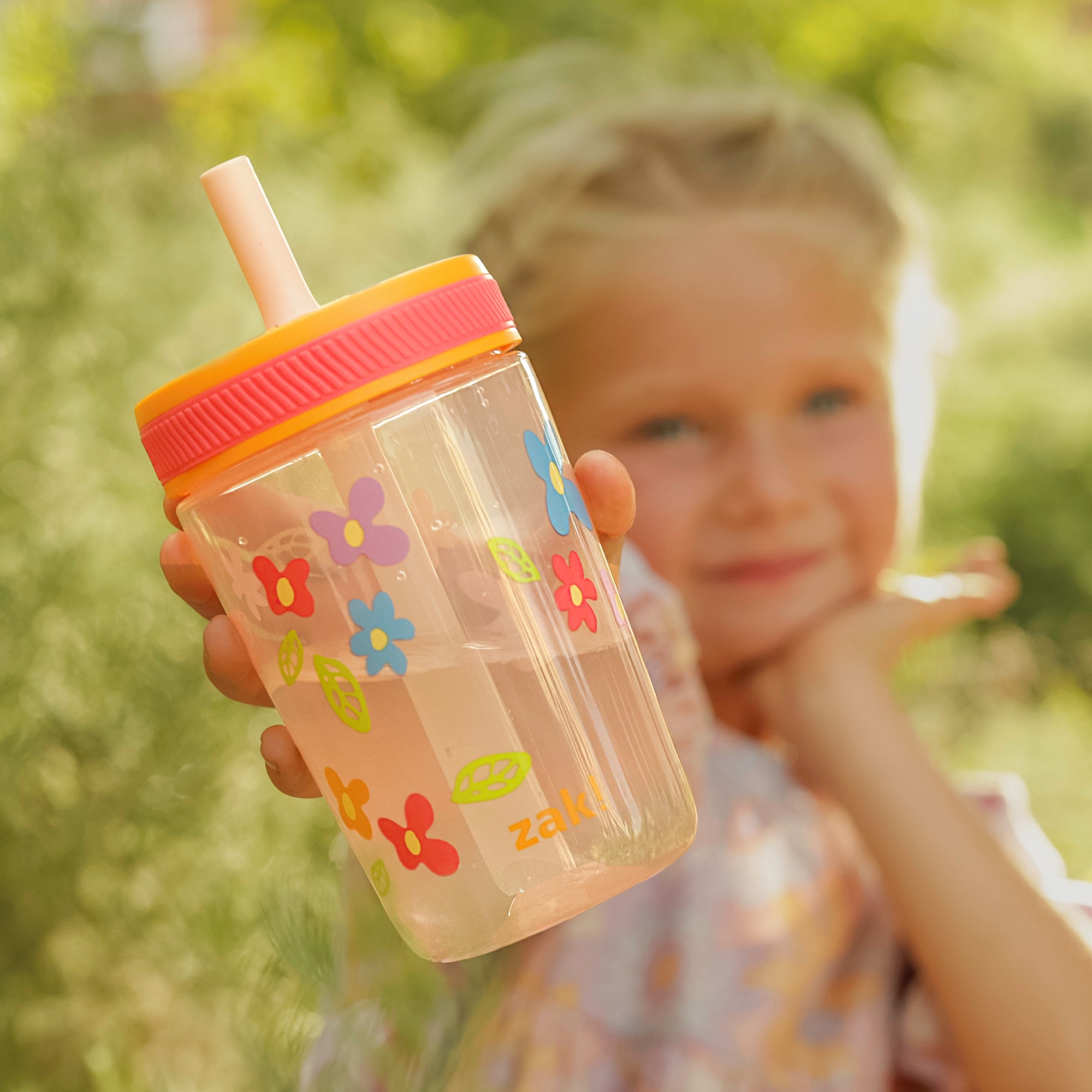 Zak kids tumbler with floral artwork - St. Jude partnership