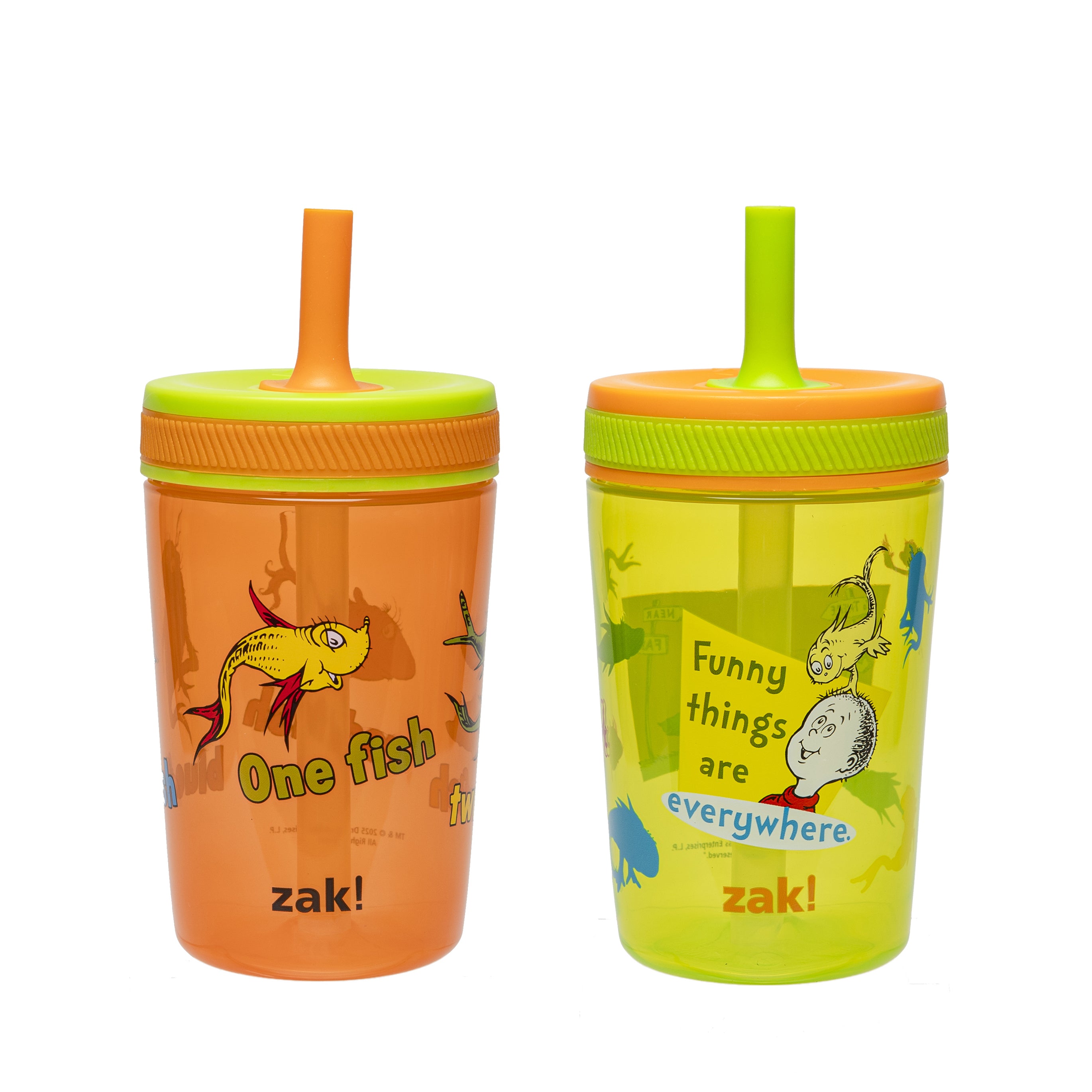 Dr. Seuss One Fish Kelso Kids Leak Proof Tumbler with Lid and Straw - 15 Ounces