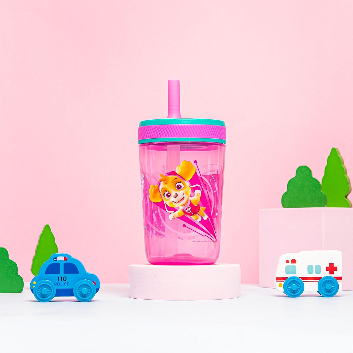 Paw Patrol Kelso Kids Leak Proof Tumbler with Lid and Straw - Pink