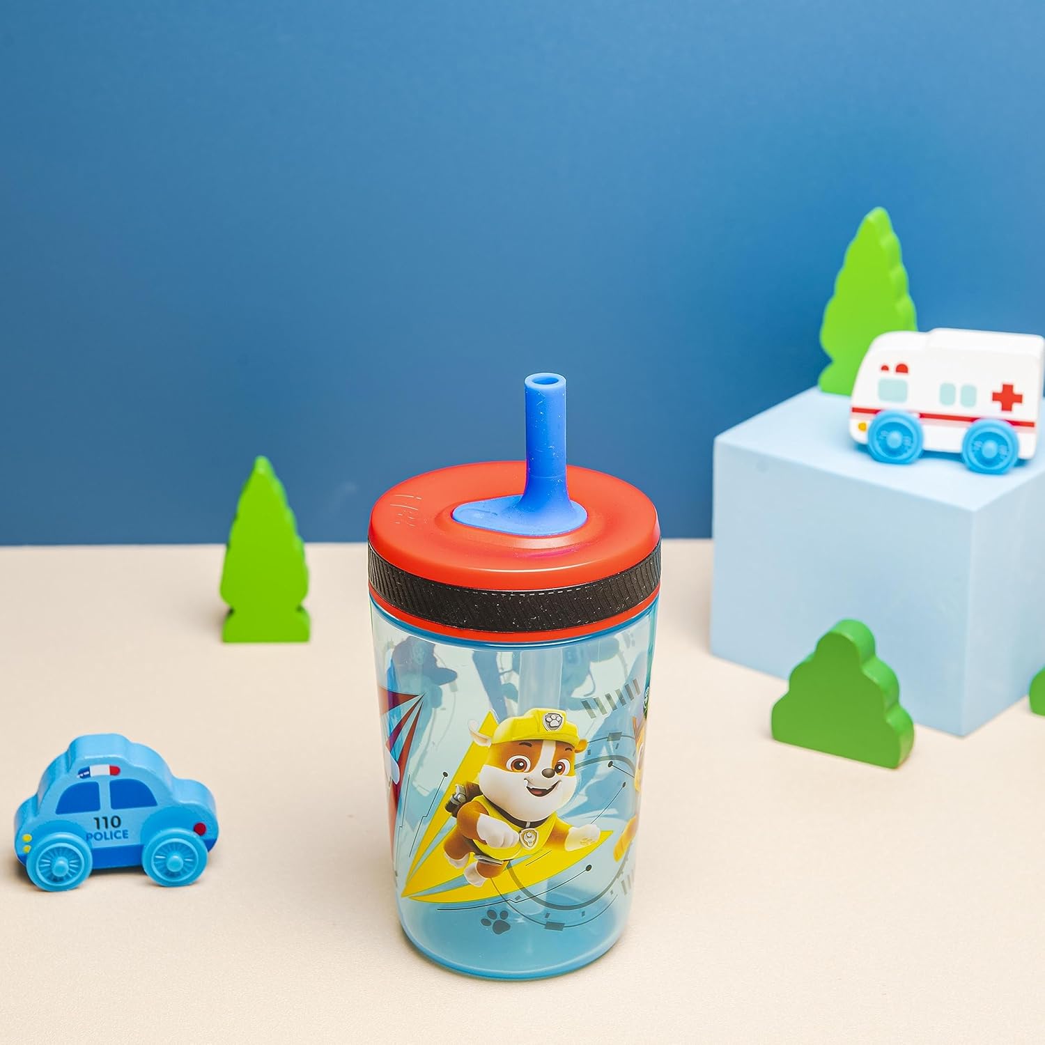 Paw Patrol Kelso Kids Leak Proof Tumbler with Lid and Straw - Blue