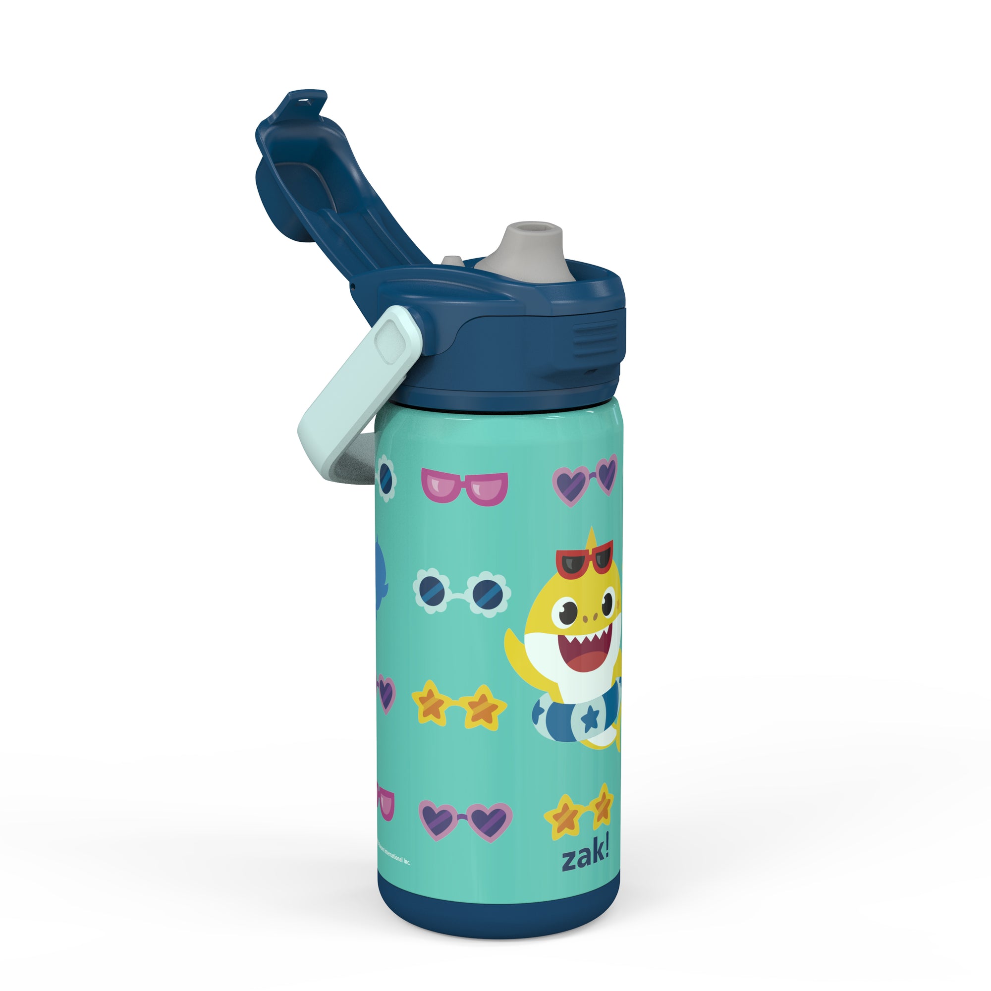 Baby Shark Beacon Stainless Steel Insulated Kids Water Bottle with Covered Spout, 14 Ounces