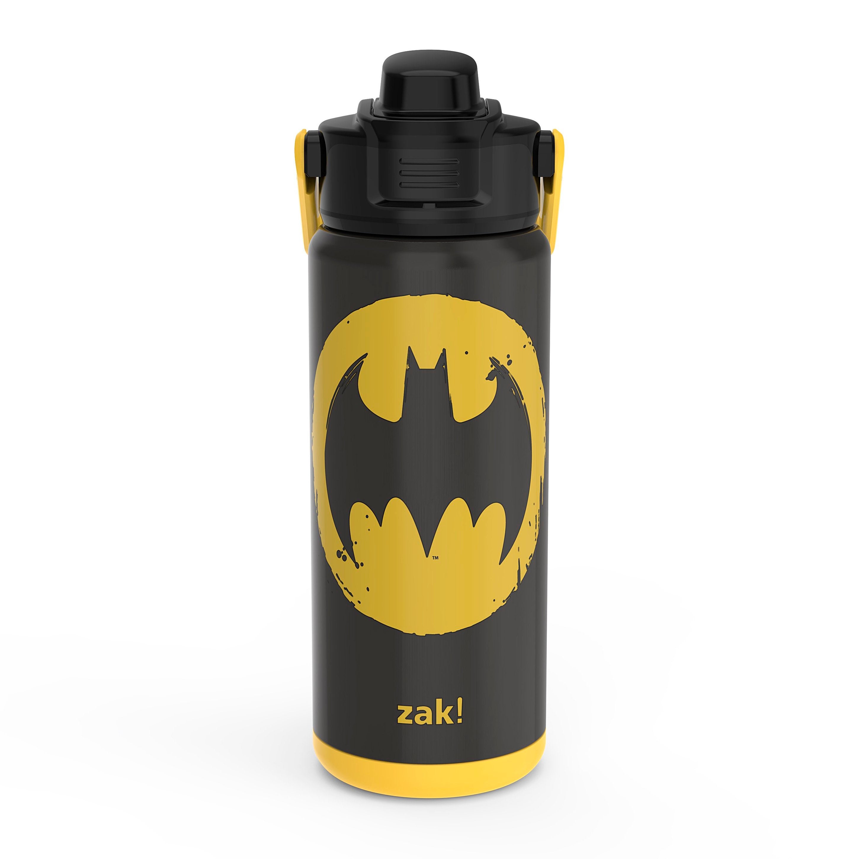 Zak Designs 20oz Stainless Steel Kids' Water Bottle with Antimicrobial Spout 'Batman