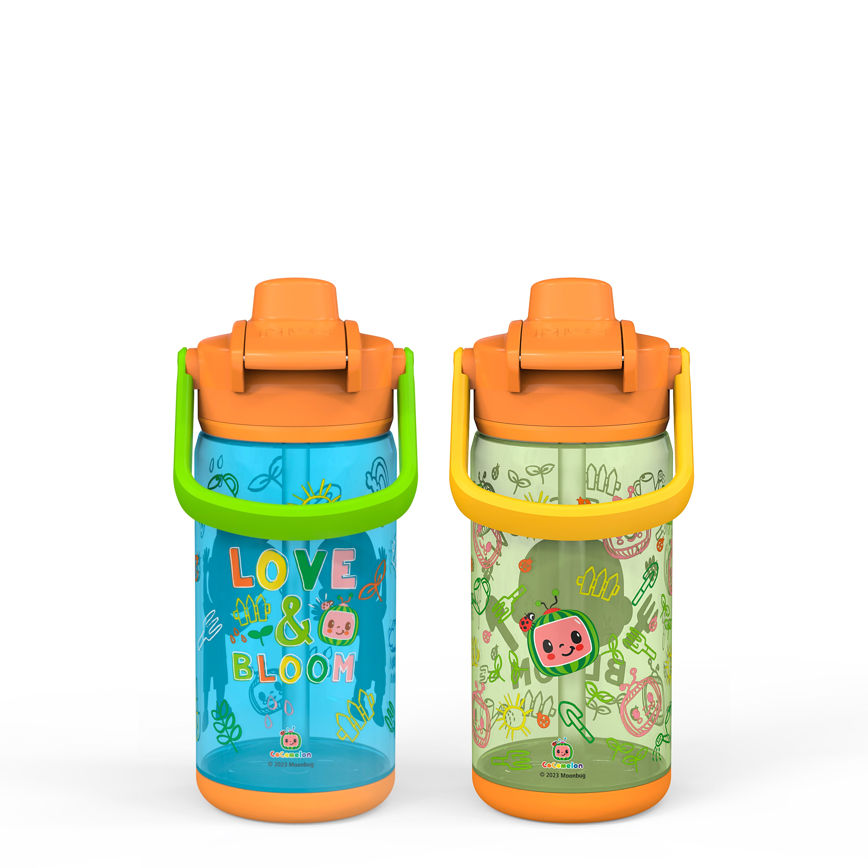 CoComelon Beacon 2-Piece Kids Water Bottle Set with Covered Spout, 16 Ounces