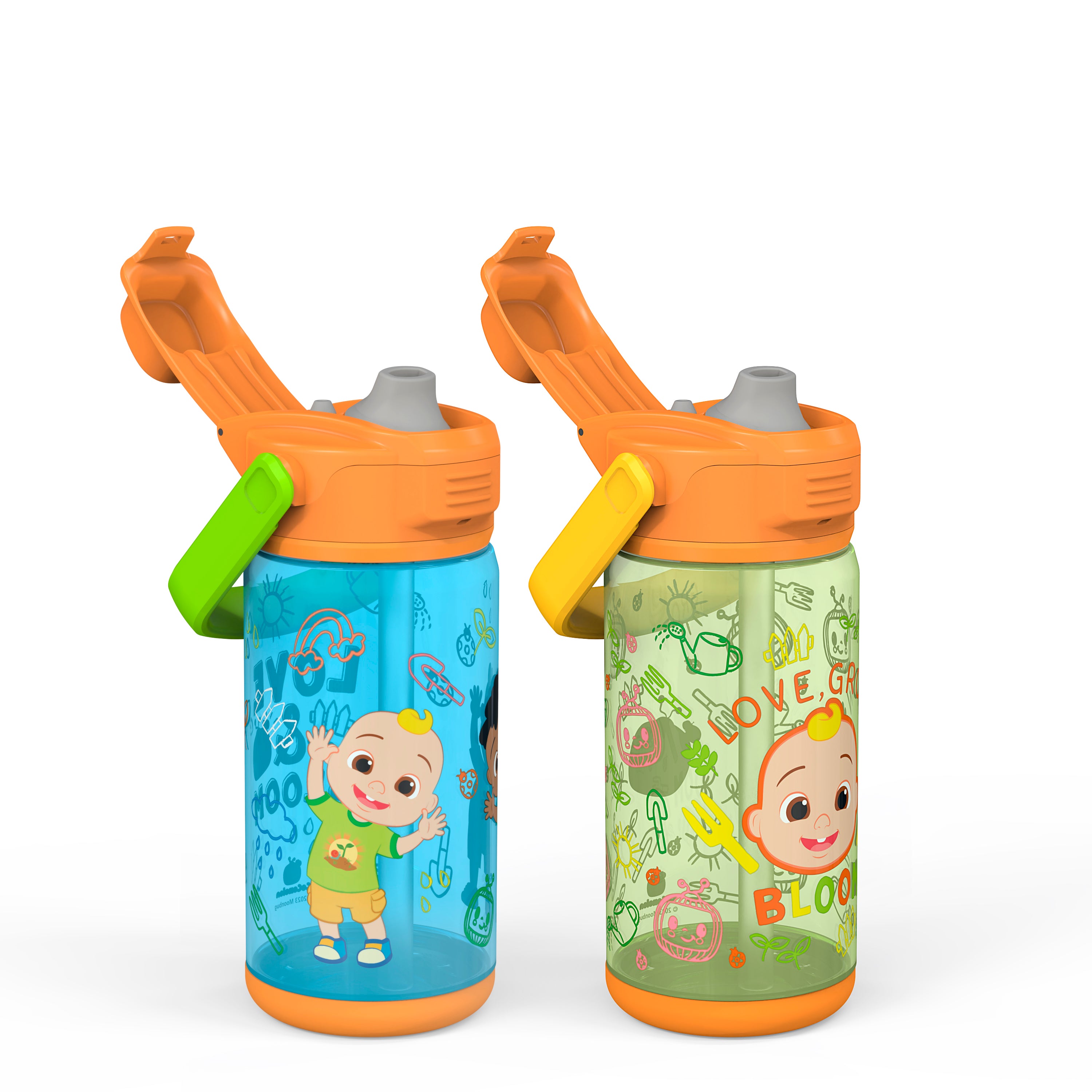 CoComelon Beacon 2-Piece Kids Water Bottle Set with Covered Spout, 16 Ounces