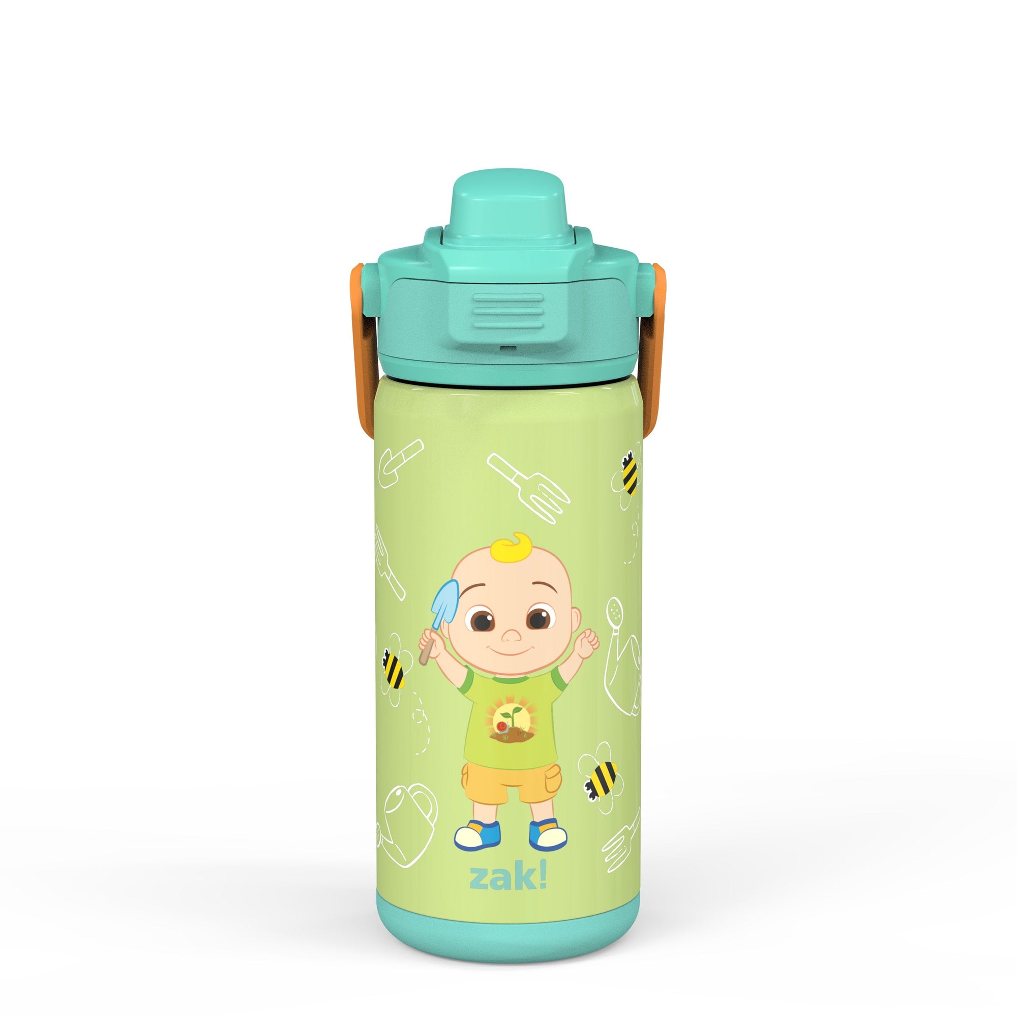 CoComelon Beacon Stainless Steel Insulated Kids Water Bottle with Covered Spout, 14 Ounces