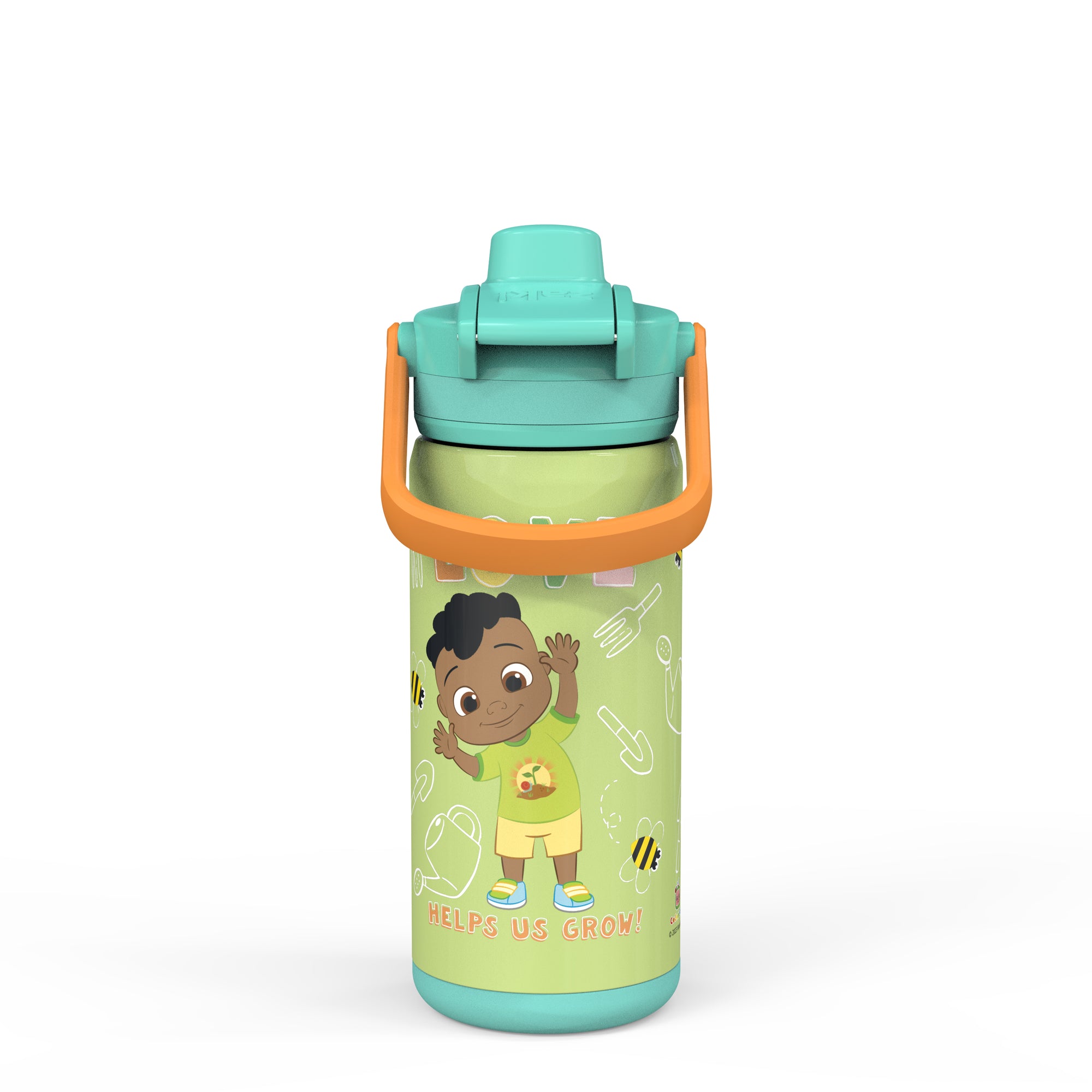 CoComelon Beacon Stainless Steel Insulated Kids Water Bottle with Covered Spout, 14 Ounces