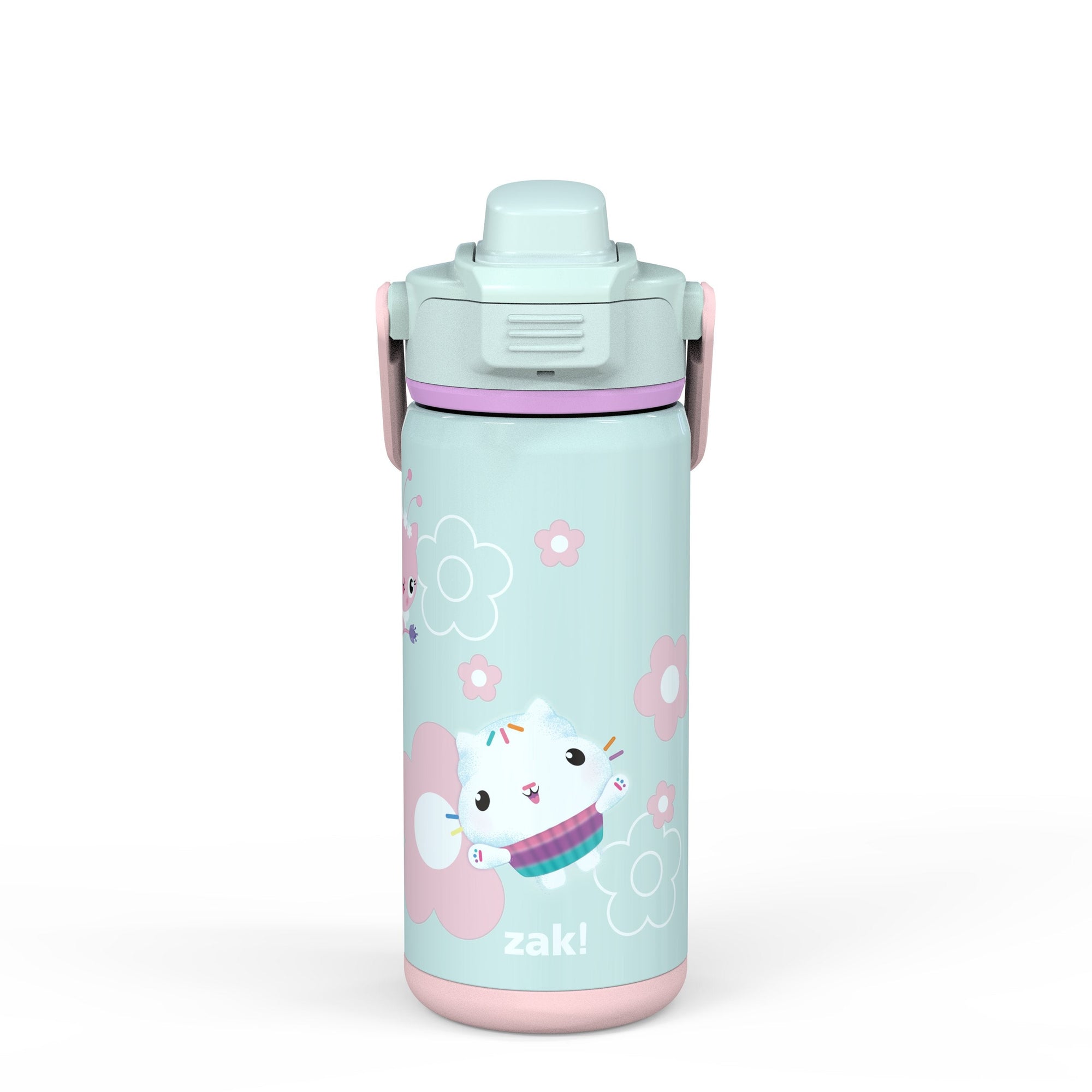 Gabby's Dollhouse Beacon Stainless Steel Insulated Kids Water Bottle with Covered Spout, 14 Ounces