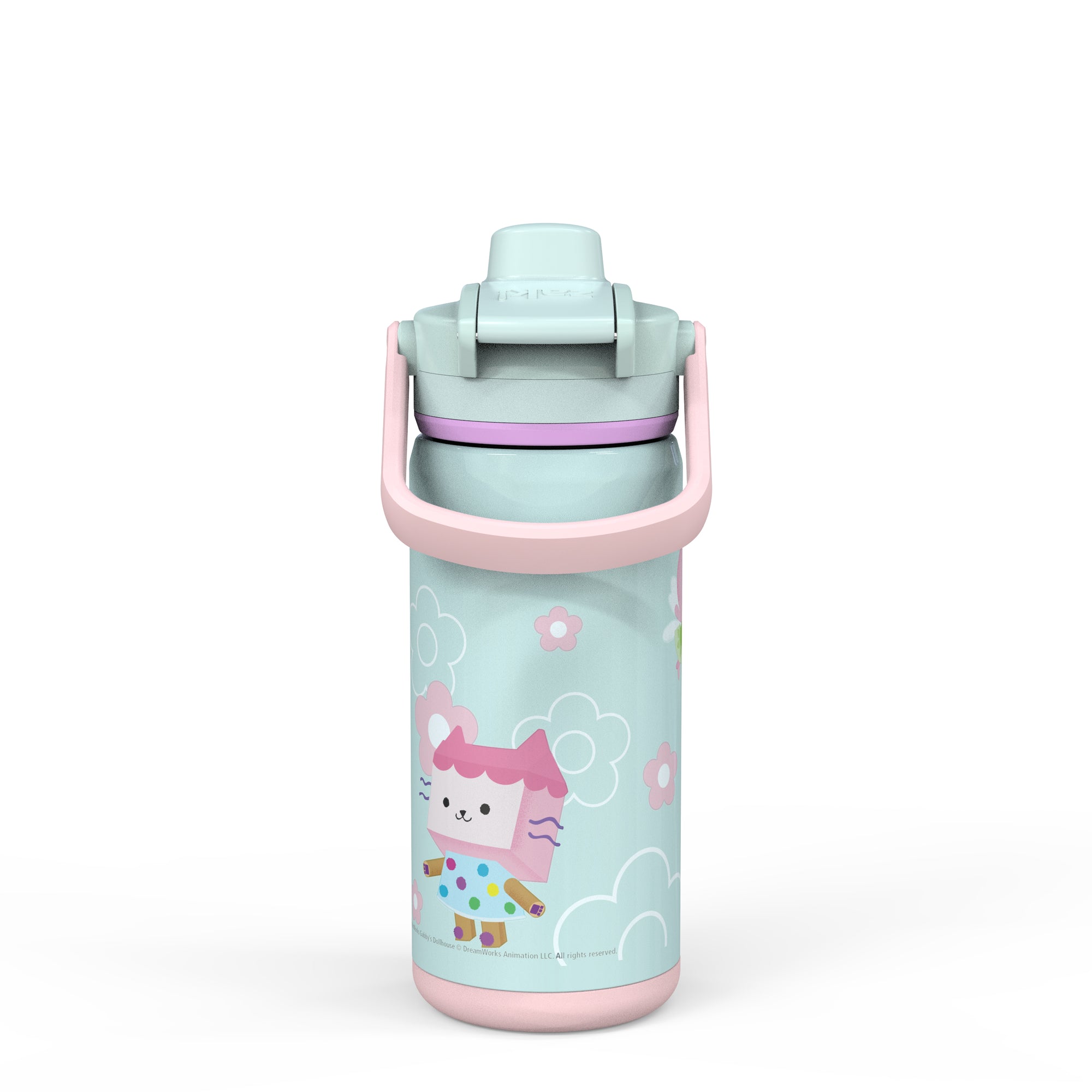 Gabby's Dollhouse Beacon Stainless Steel Insulated Kids Water Bottle with Covered Spout, 14 Ounces