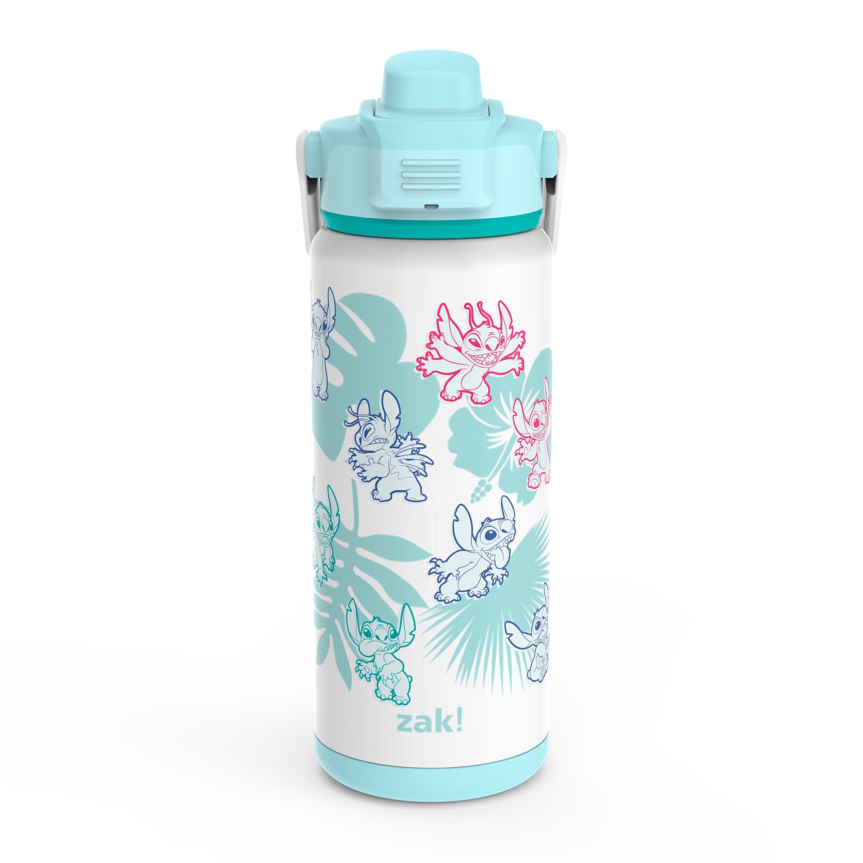 Zak Designs 2pc 17.5 oz Kids Water Bottle Plastic with Flip Straw Spout Cover and Carry Handle, Cocomelon