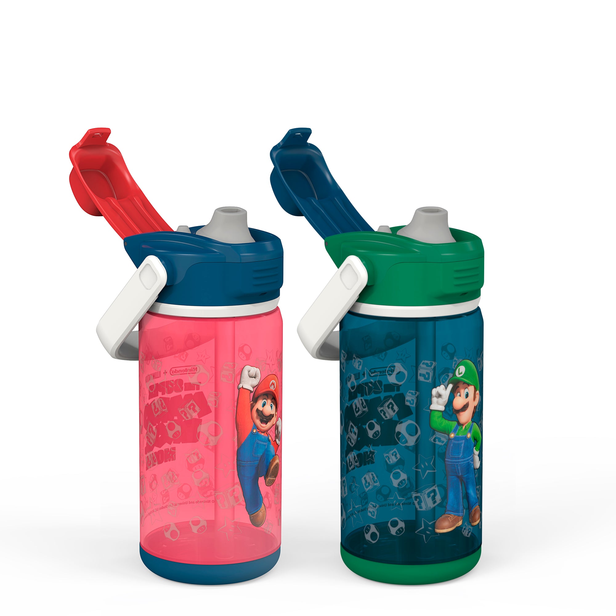 Super Mario Bros. Beacon 2-Piece Kids Water Bottle Set with Covered Spout, 16 Ounces