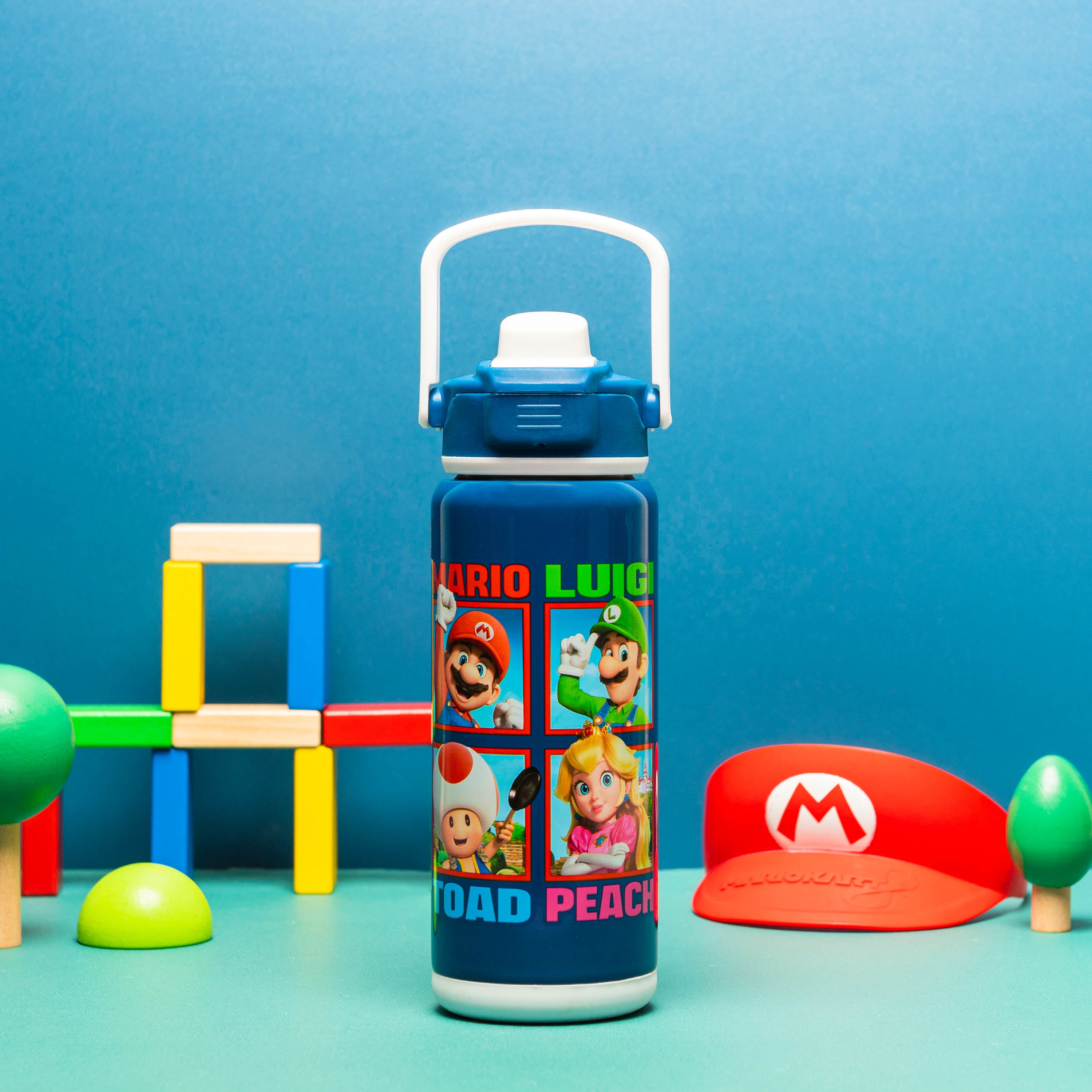 Super Mario Bros. Beacon Stainless Steel Insulated Kids Water Bottle with Covered Spout, 20 Ounces