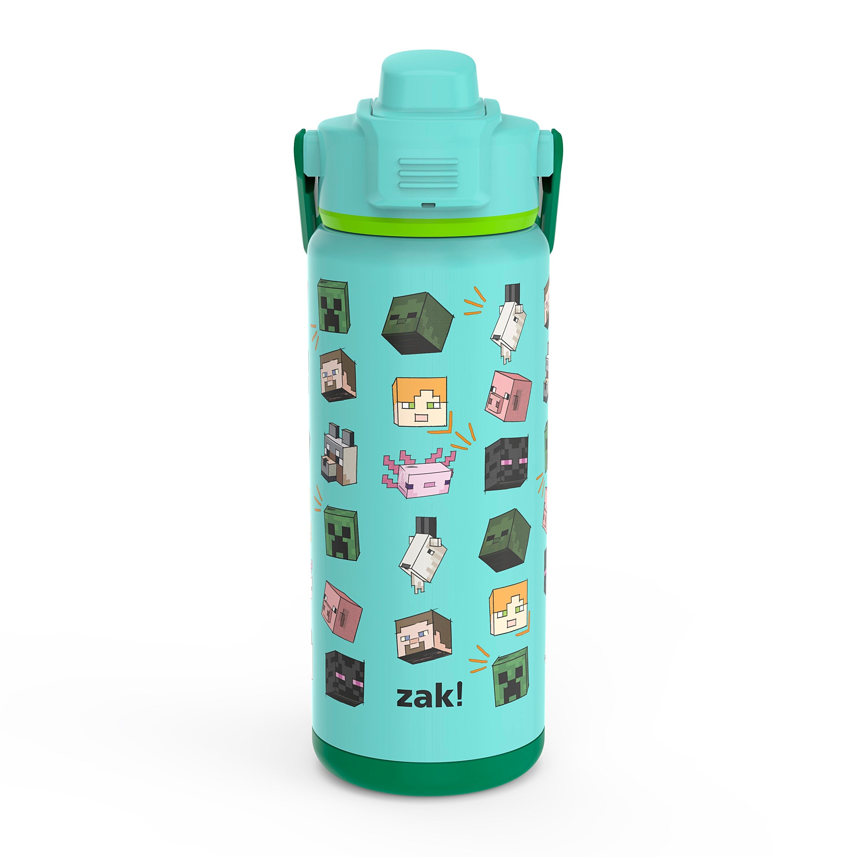 Zak Designs 17.5-oz. Tritan Water Bottle 3-Pack Set Reuseable Plastic with  One-Touch Lid, Silicone Spout with Cover (Assorted Colors)