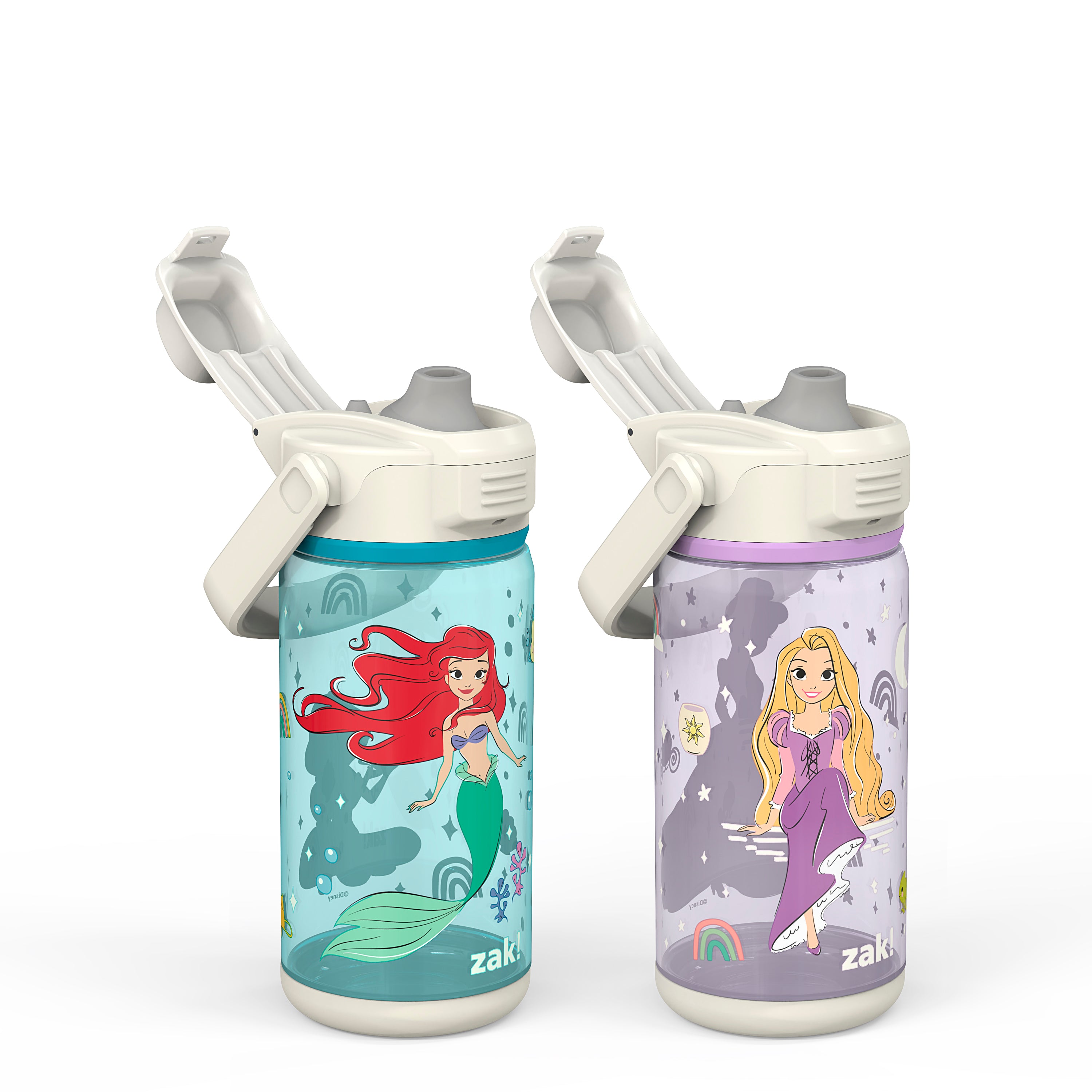 Disney Princess Beacon 2-Piece Kids Water Bottle Set with Covered Spout, 16 Ounces