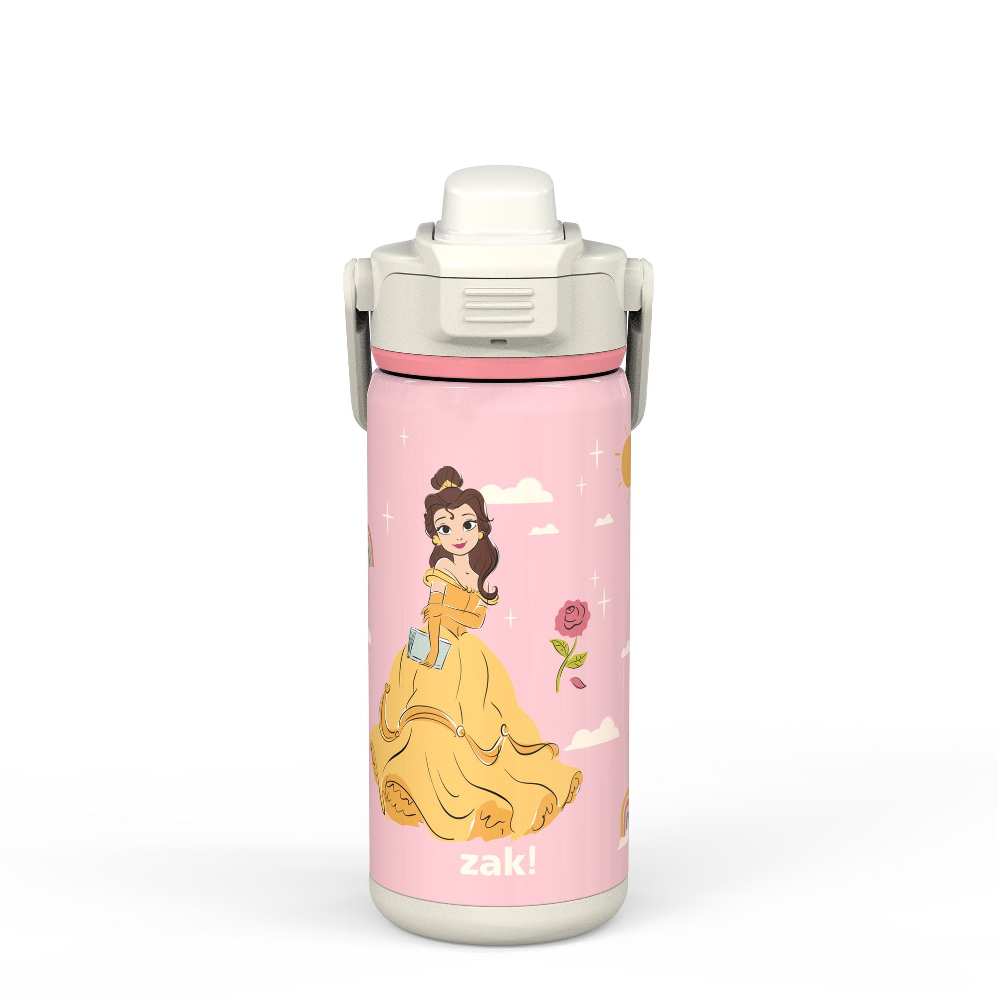 Disney Princess Beacon Stainless Steel Insulated Kids Water Bottle with Covered Spout, 14 Ounces