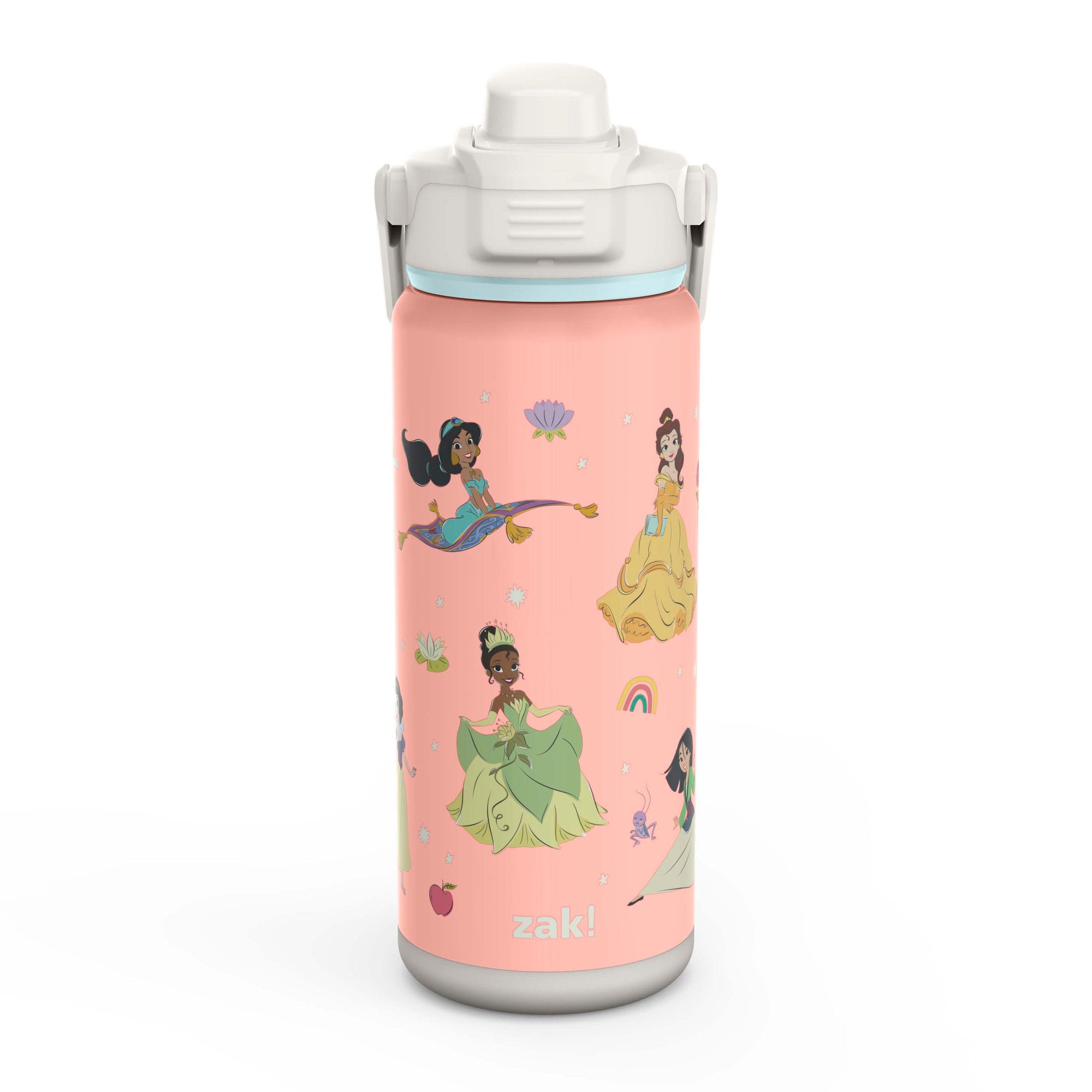 Disney Princess Beacon Stainless Steel Insulated Kids Water Bottle with Covered Spout, 20 Ounces
