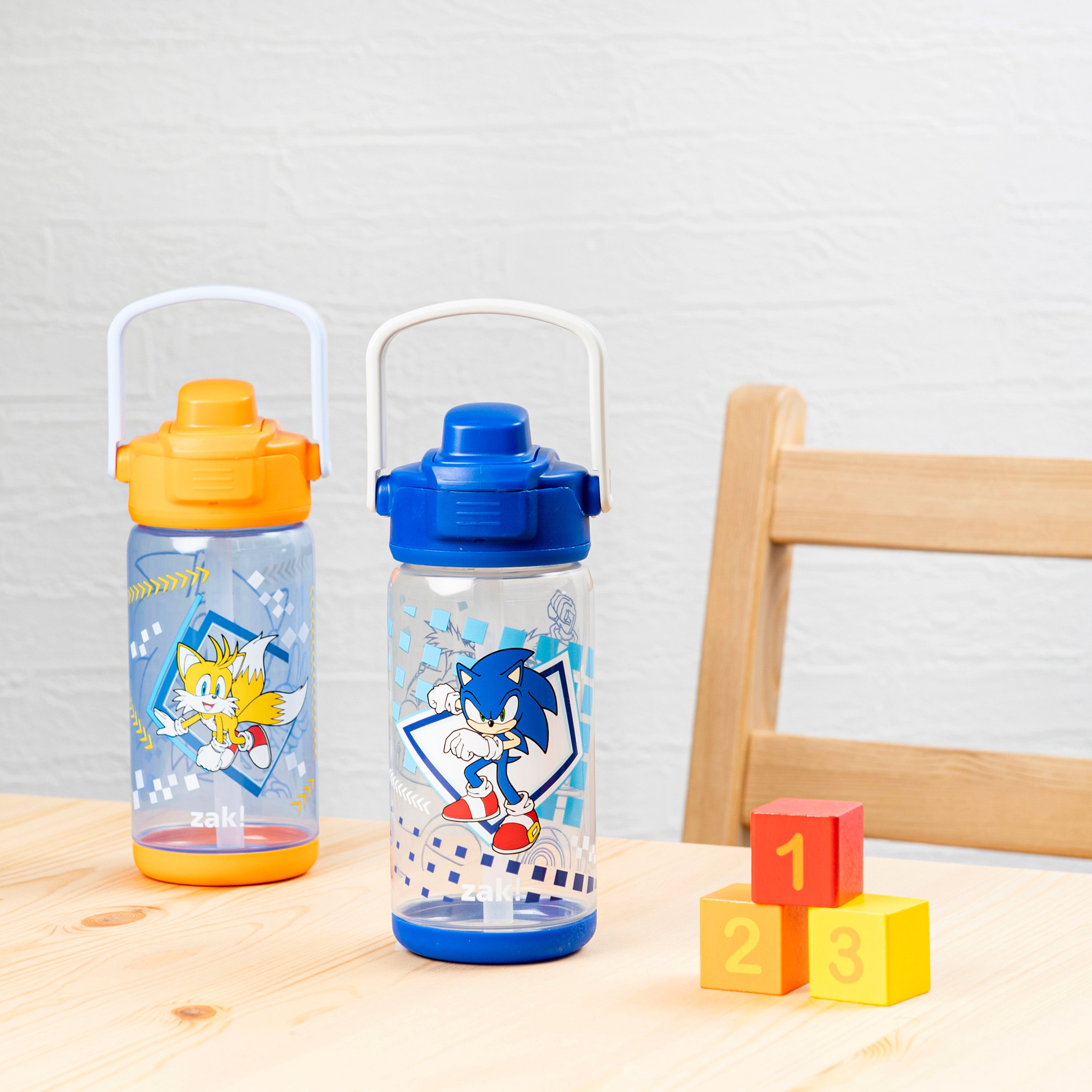 Sonic the Hedgehog Beacon 2-Piece Kids Water Bottle Set with Covered Spout, 16 Ounces