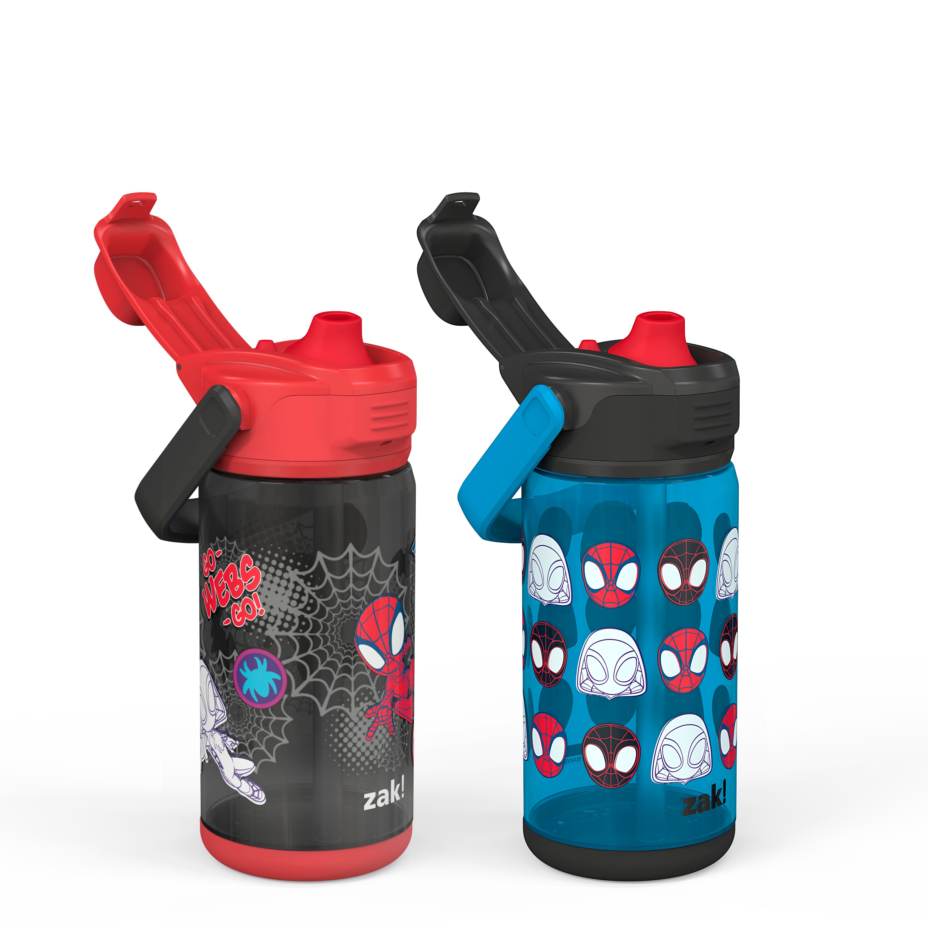 Marvel Spider-Man Spidey Beacon 2-Piece Kids Water Bottle Set with Covered Spout, 16 Ounces
