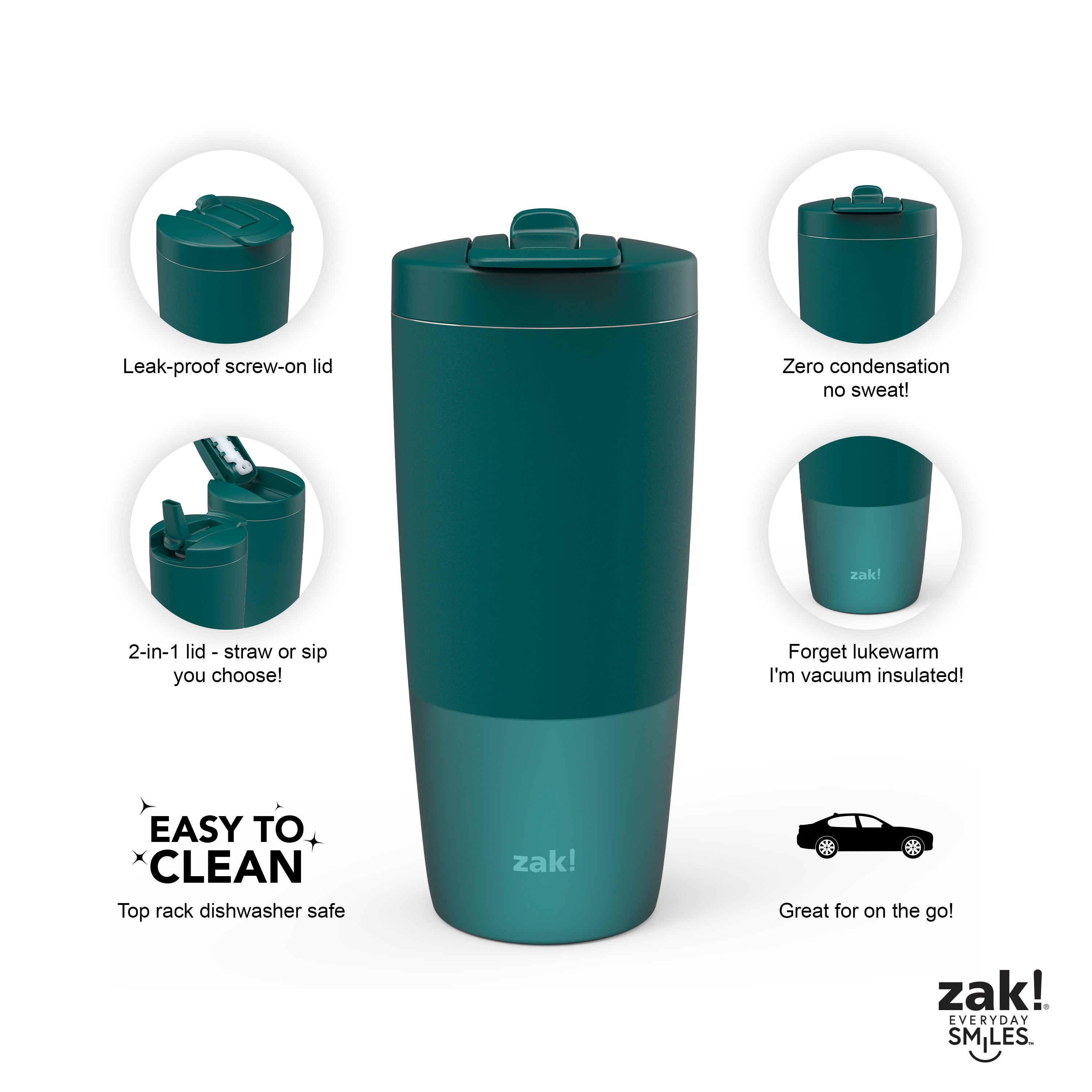 Zak! Insulated Tumbler 30oz, Hot Or Cold Beverages, Coffee Mug