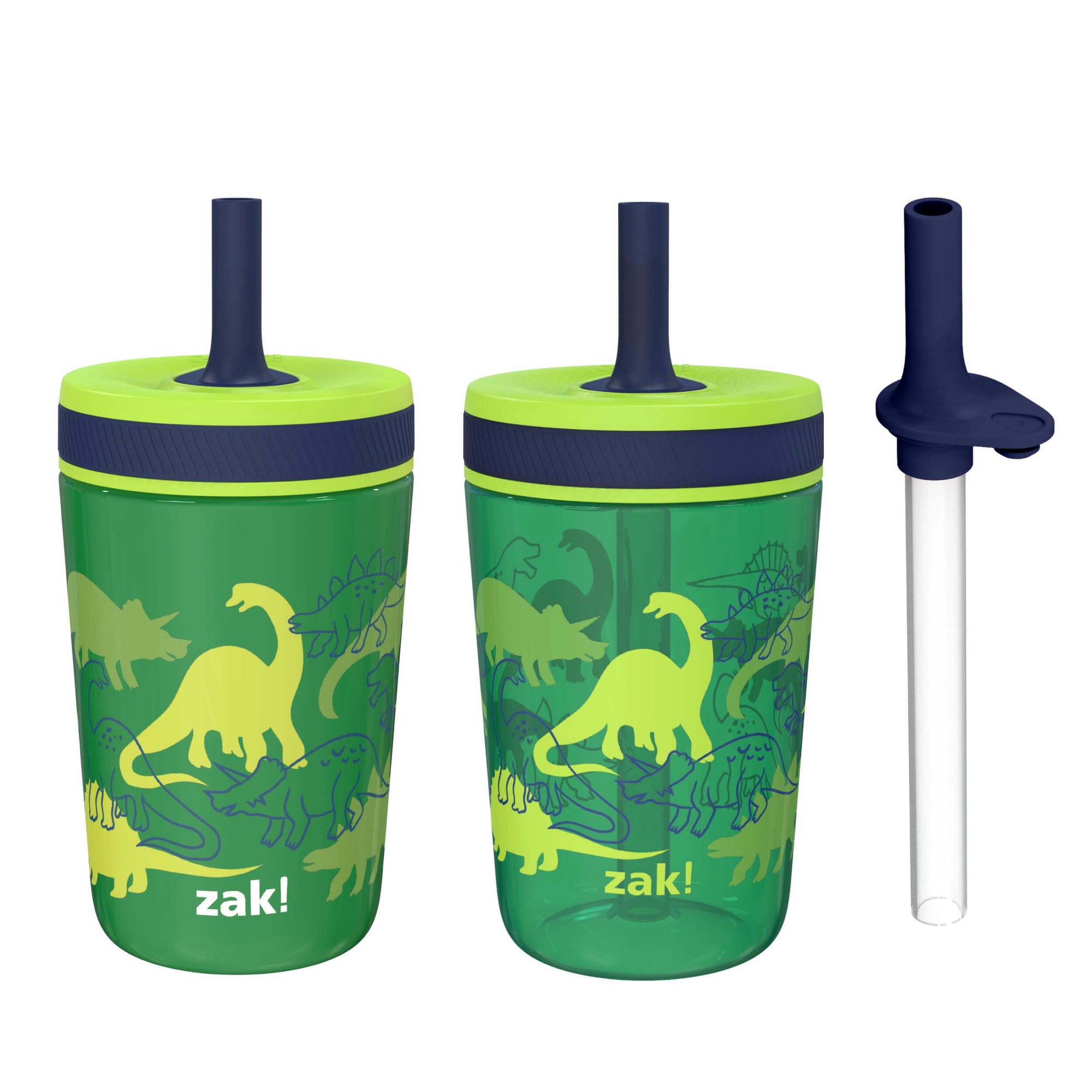 Dino Camo Kids Stainless Steel and Plastic Leak Proof Tumbler Set