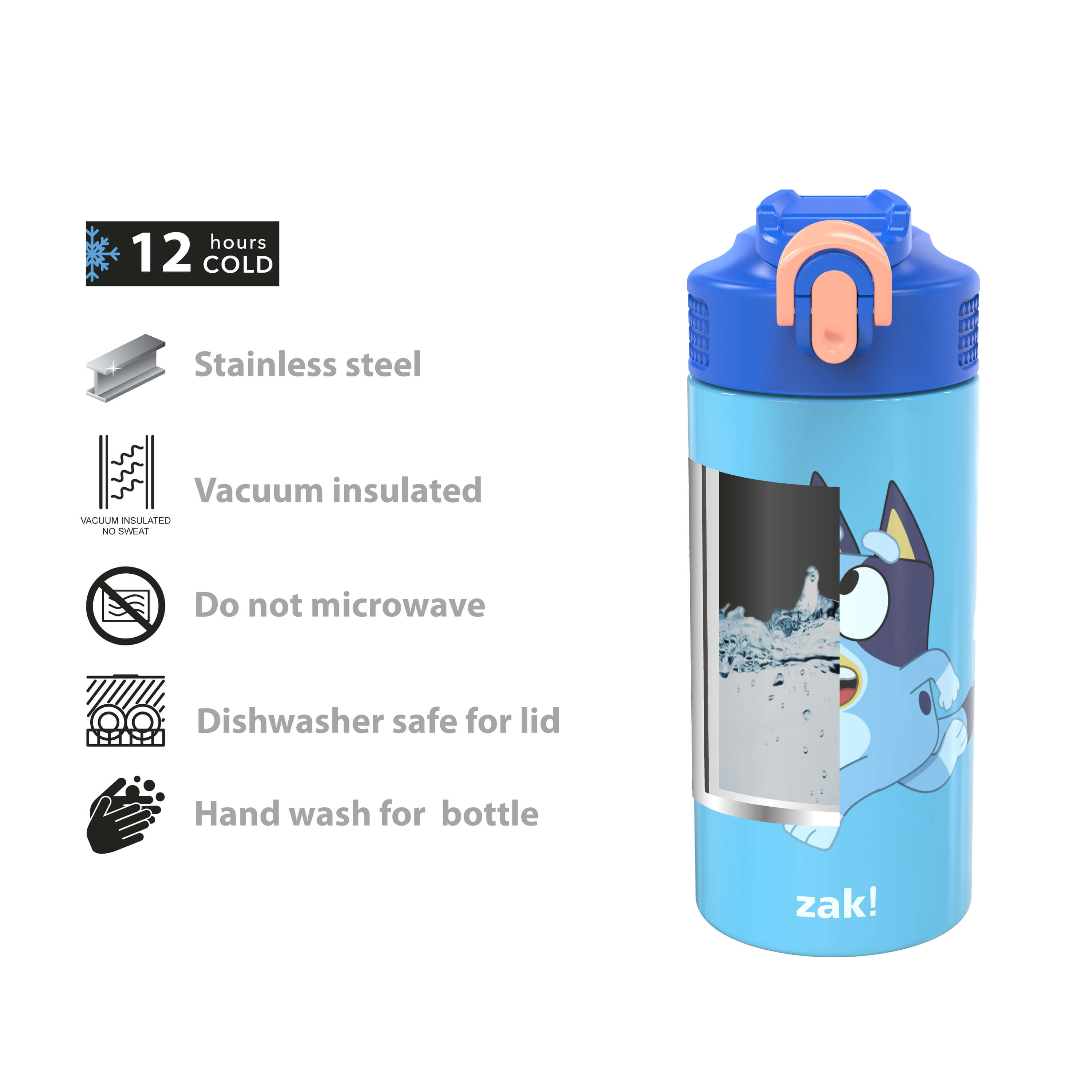 Bluey-Inspired Stainless Steel Water Bottle with Shaun's 'Mah!