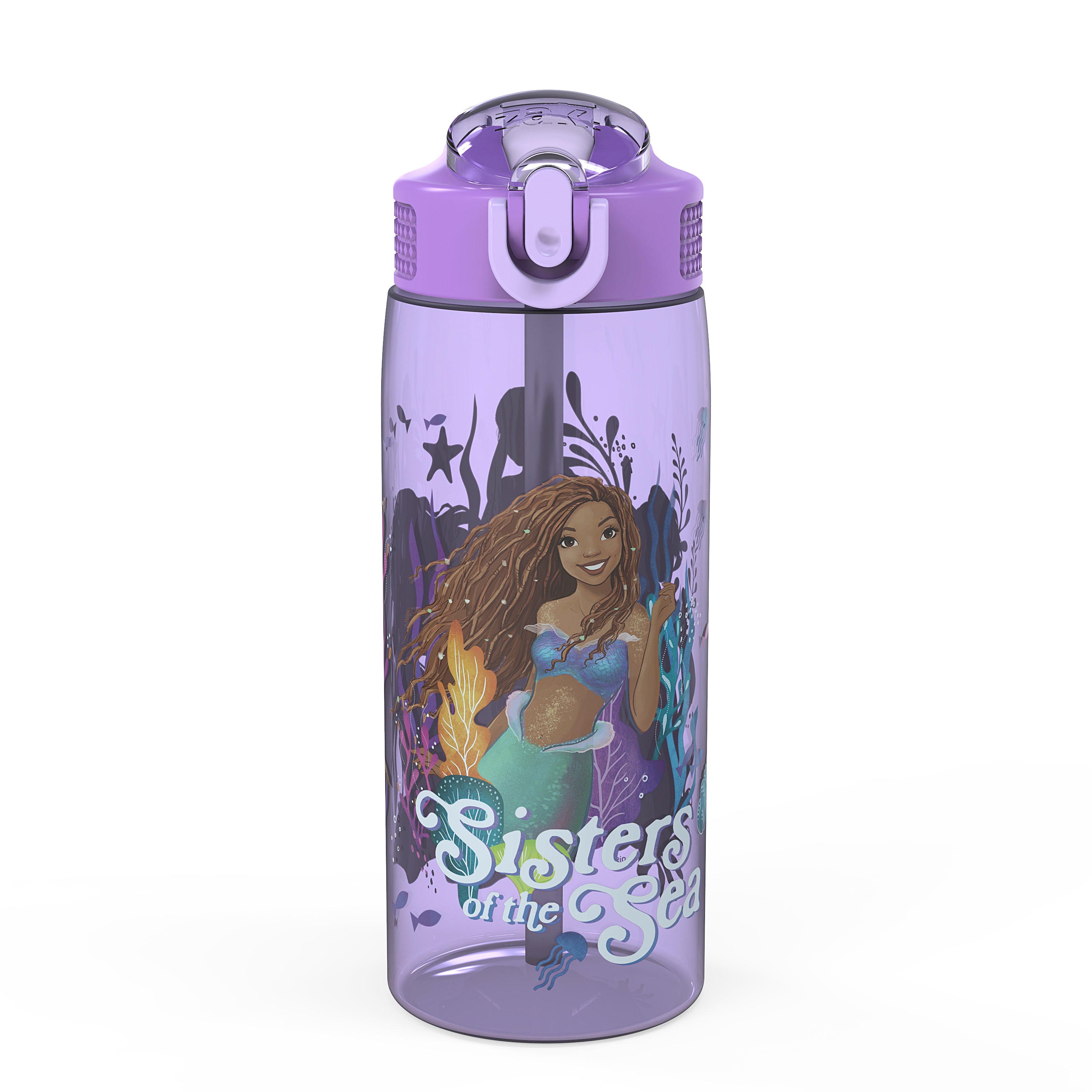 Disney The Little Mermaid Kids Plastic Water Bottle with Leak Proof Lid and Spout - 25 Ounces