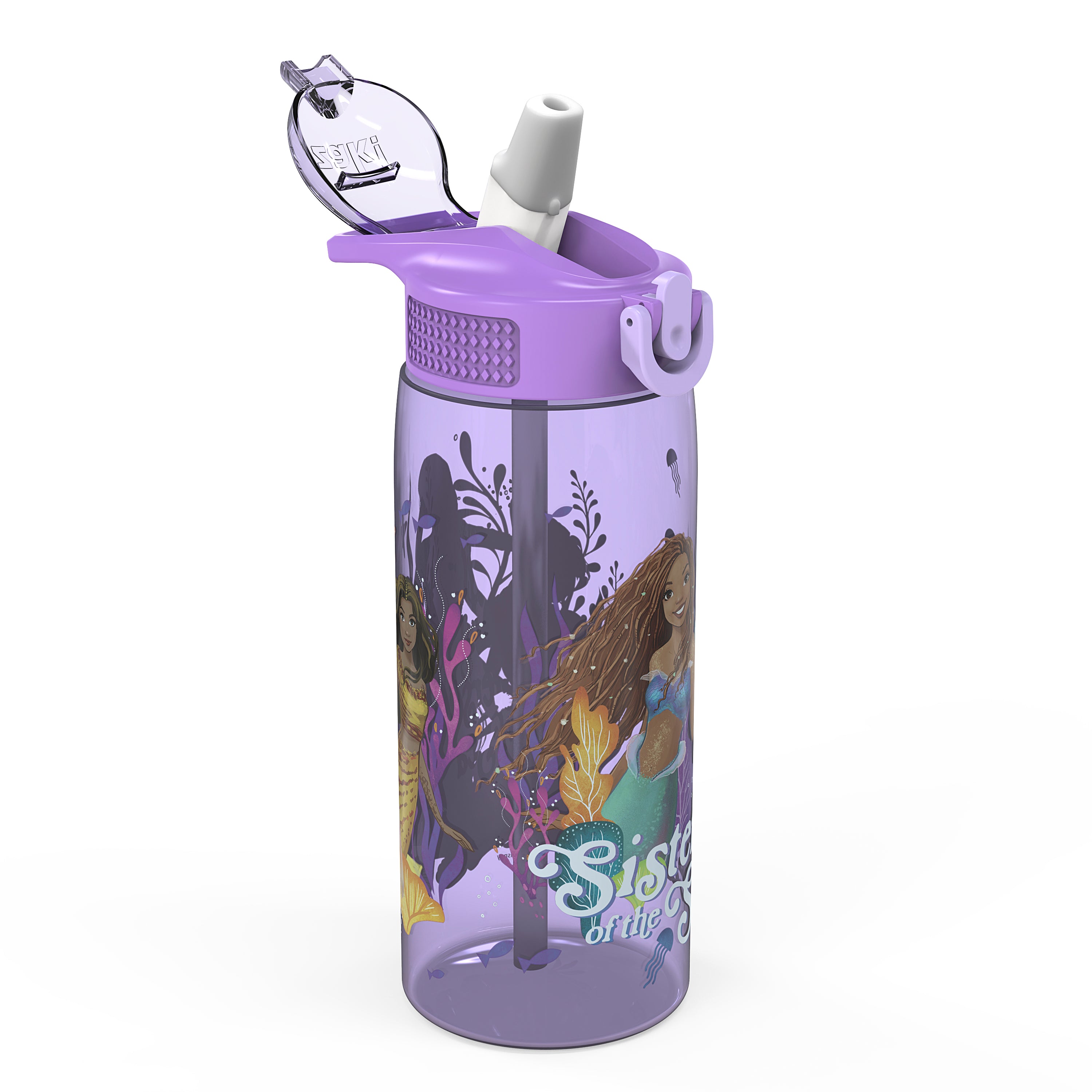 Disney The Little Mermaid Kids Plastic Water Bottle with Leak Proof Lid and Spout - 25 Ounces