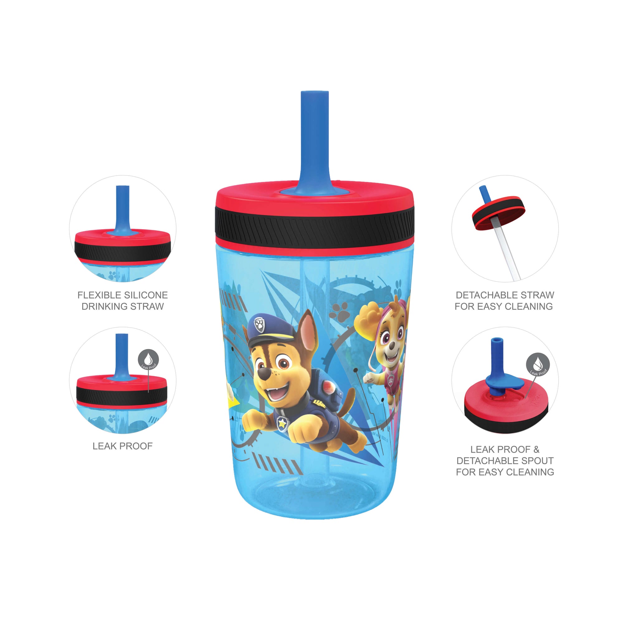 Paw Patrol Kelso Kids Leak Proof Tumbler with Lid and Straw - Blue