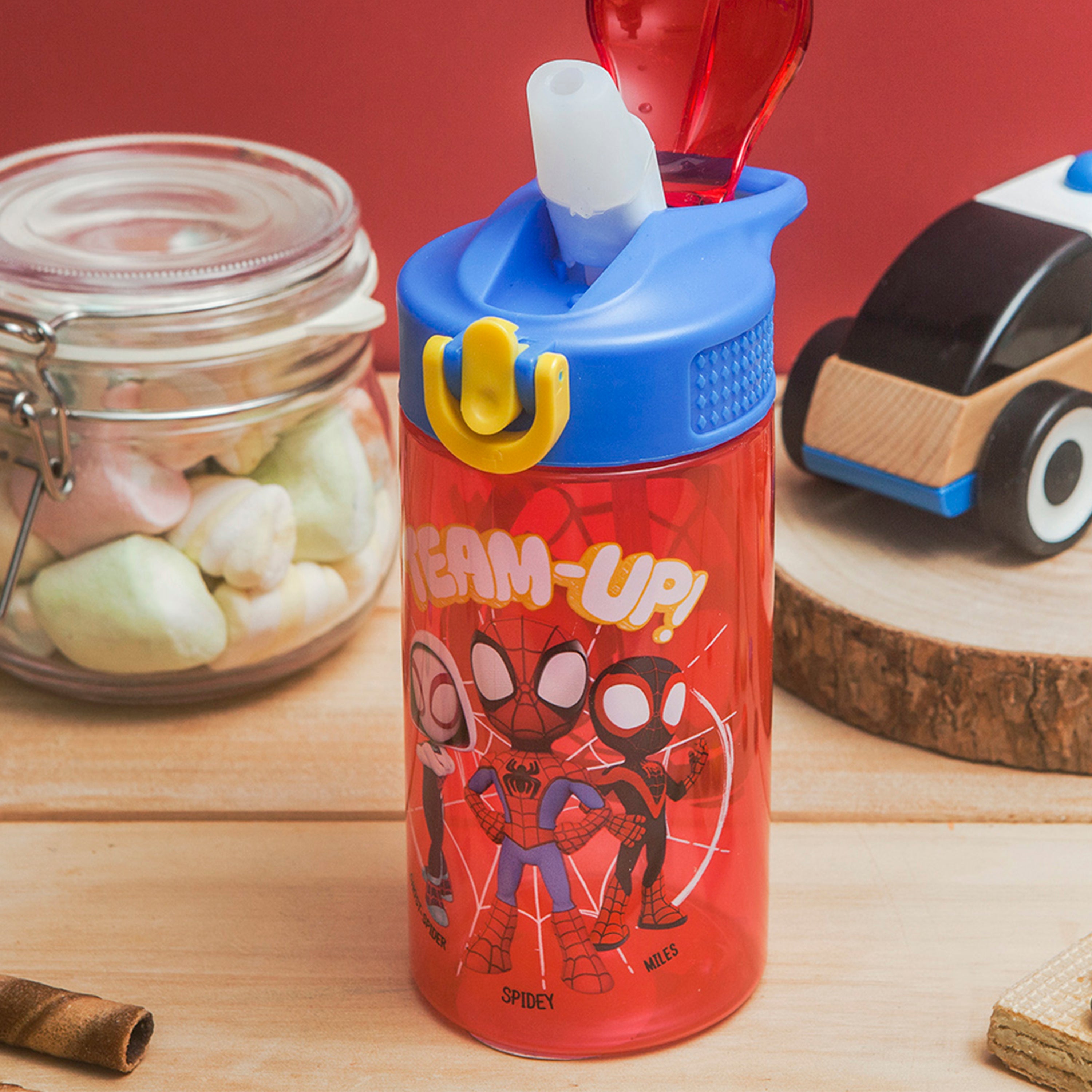Marvel Spidey and Friends Kids Plastic Water Bottle with Leak Proof Lid and Spout - 2 Pack, 16 ounce
