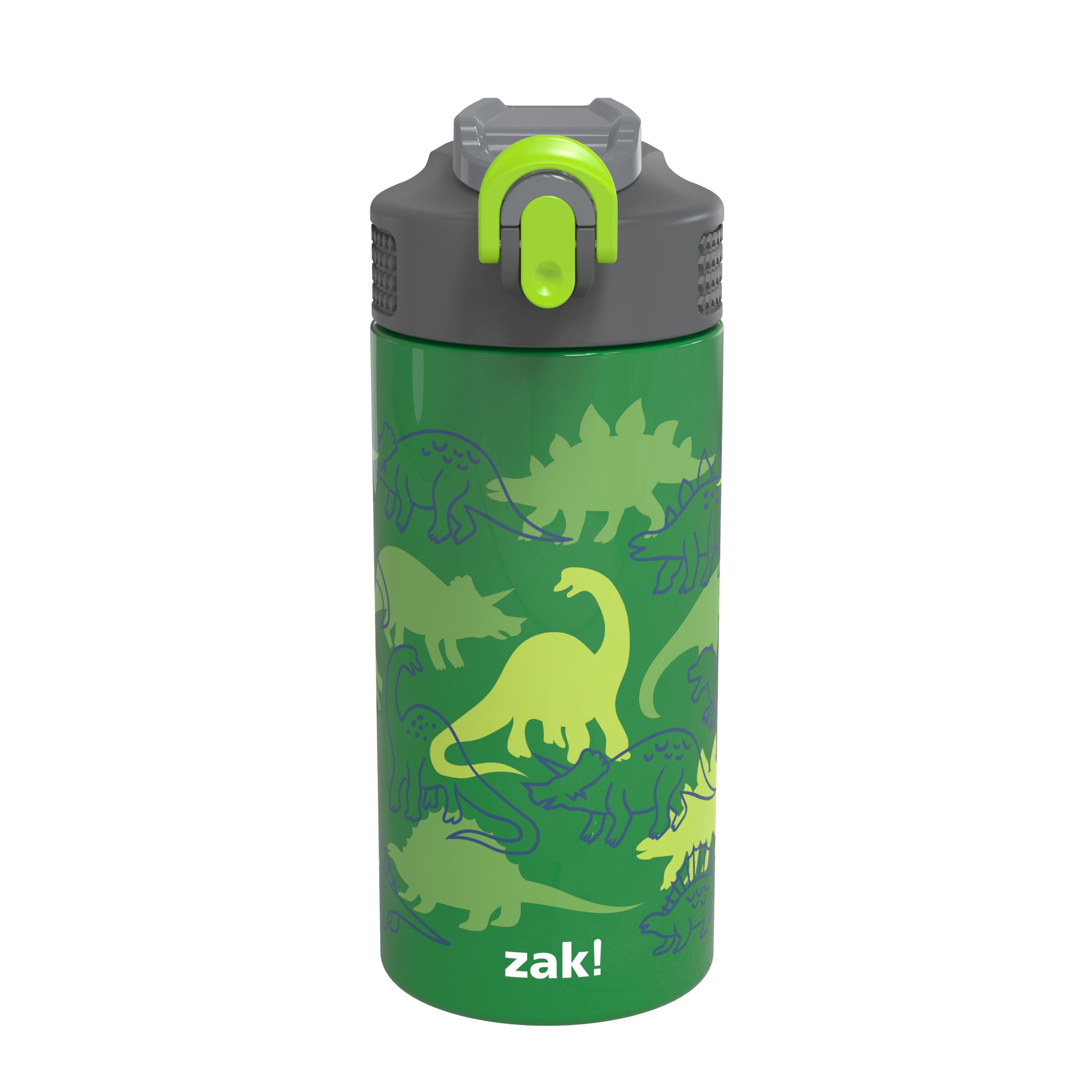 Dino Camo Kids Stainless Steel Leak Proof Water Bottle with Push Button Lid  and Spout - 14 Ounces —
