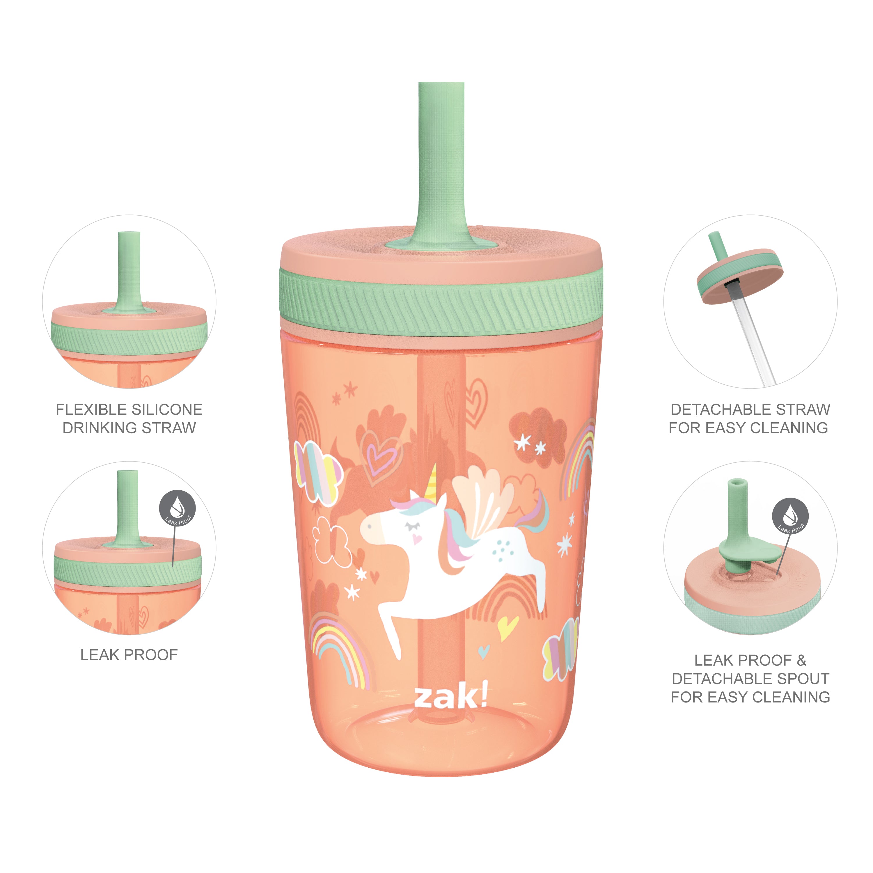 Unicorn Kelso Kids Leak Proof Tumbler with Lid and Straw