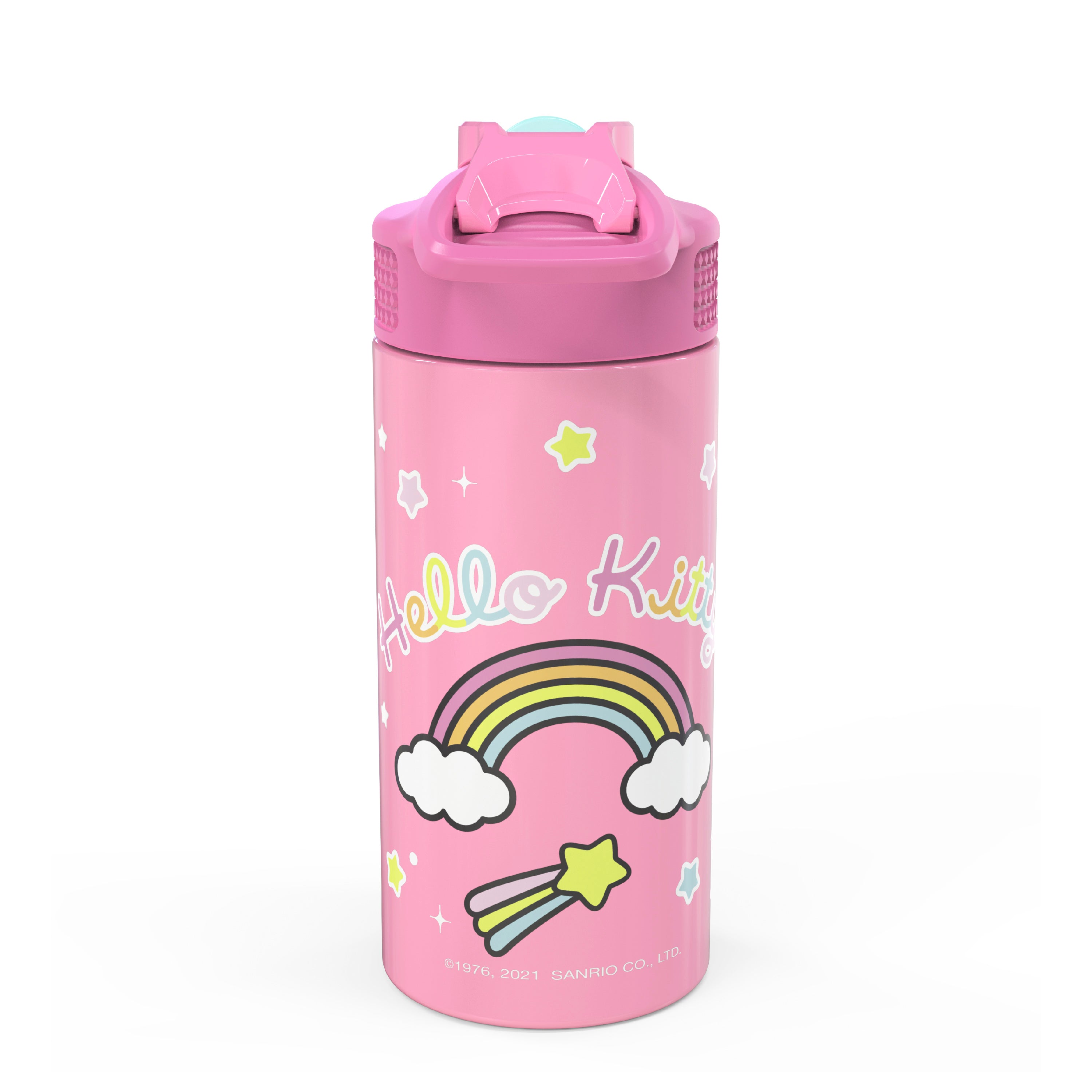 Hello Kitty Kids Stainless Steel Leak Proof Water Bottle with Push Button Lid and Spout
