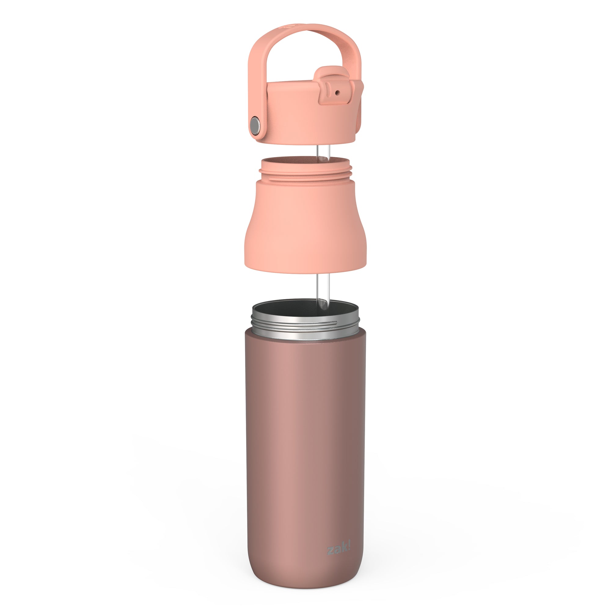 Harmony Recycled Stainless Steel Insulated Water Bottle with Flip-Up Straw Spout - Coral, 32 ounces