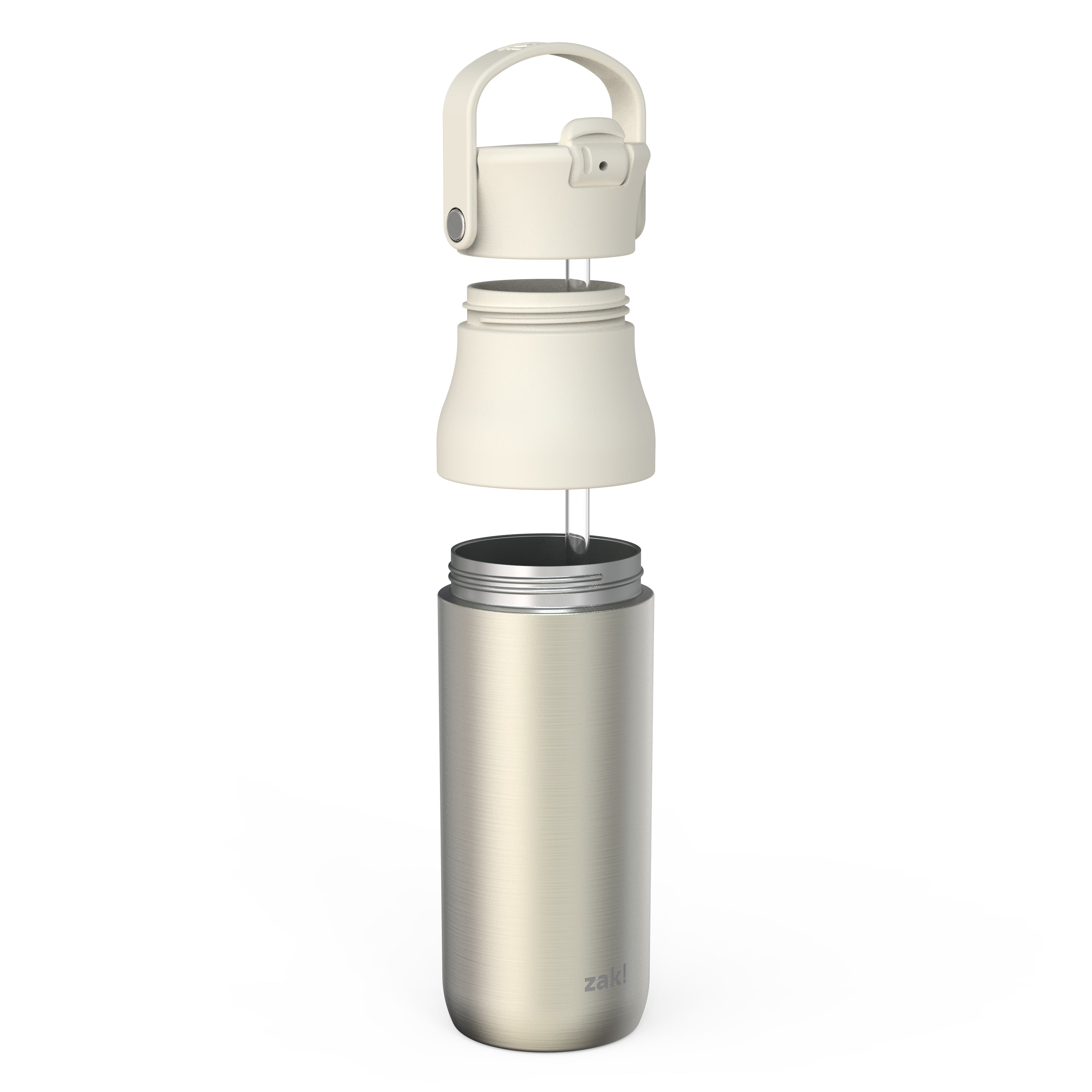 Zak Designs Harmony Water Bottle for Travel or at Home, 32oz Recycled Stainless Steel Is Leak-Proof When Closed and Vacuum Insulated with Straw Lid