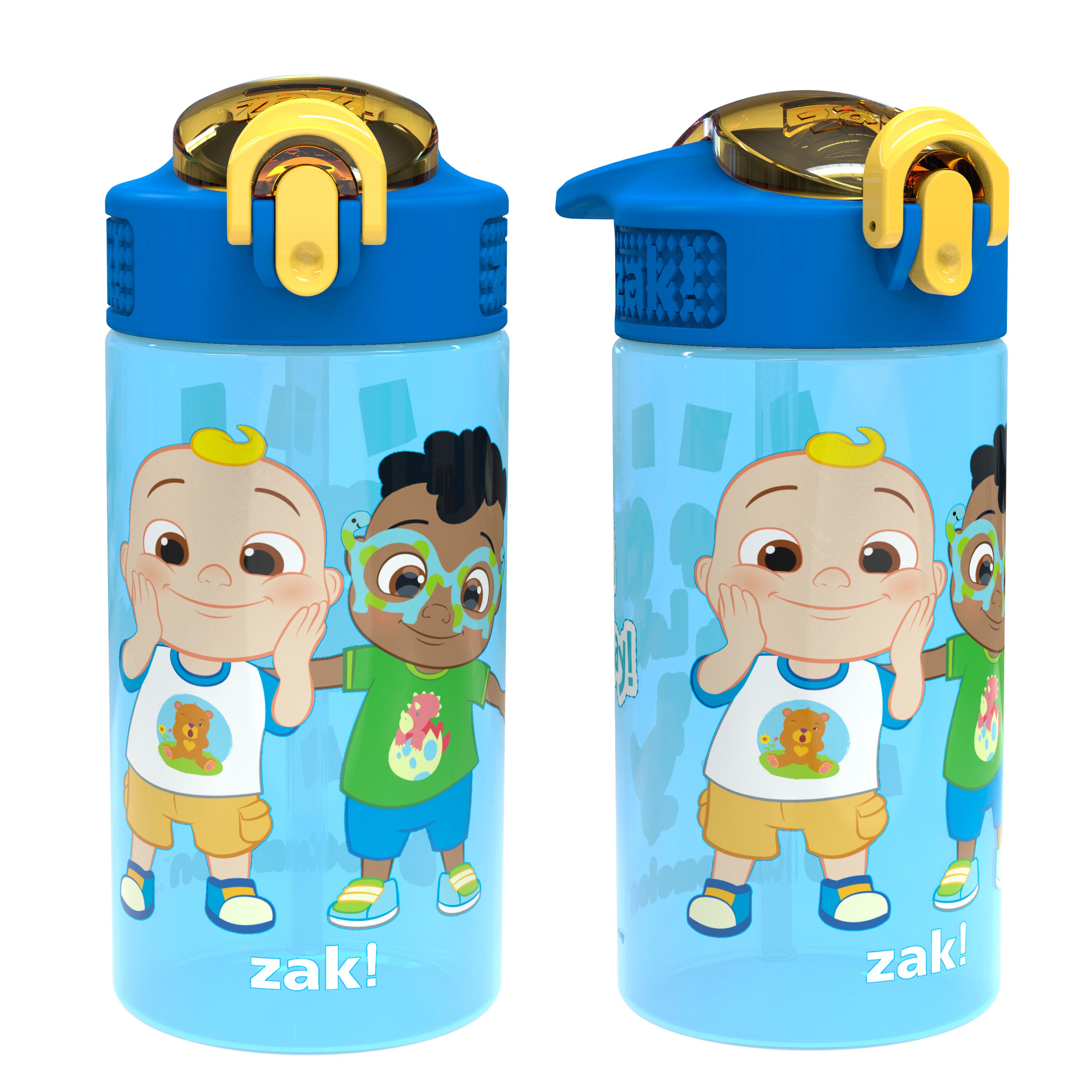 CoComelon Kids Plastic Water Bottle with Leak Proof Lid and Spout - 2 Pack,  16 Ounces —