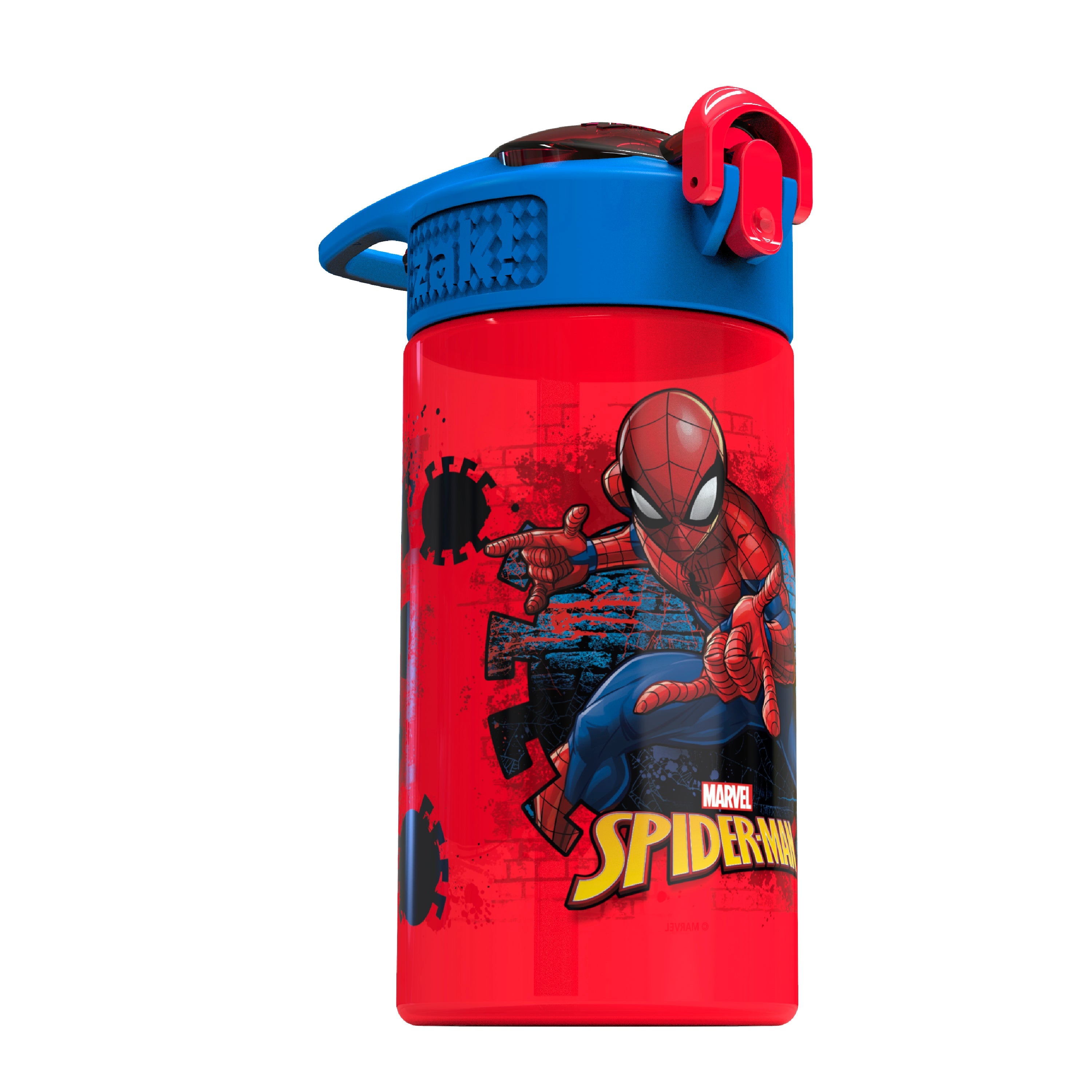 Spider Man Kids Plastic Water Bottle with Leak Proof Lid and Spout - 16 ounce