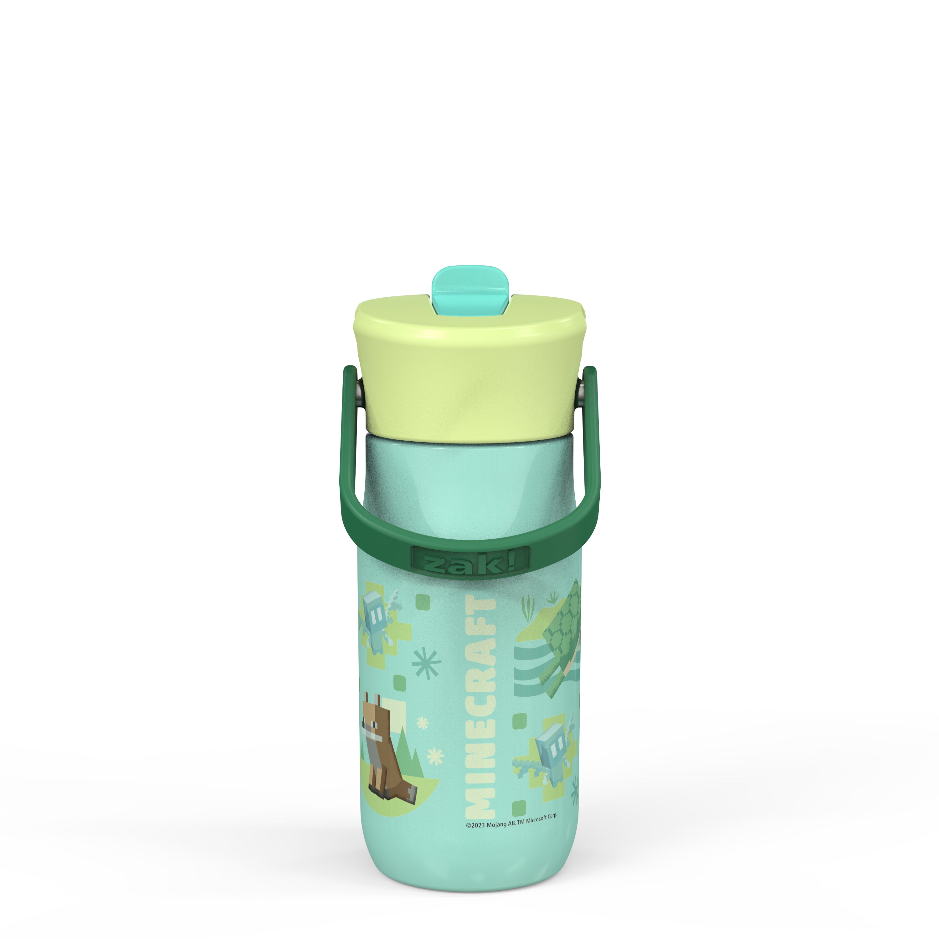 Minecraft Harmony Recycled Stainless Steel Kids Water Bottle with Straw Spout, 14 ounces