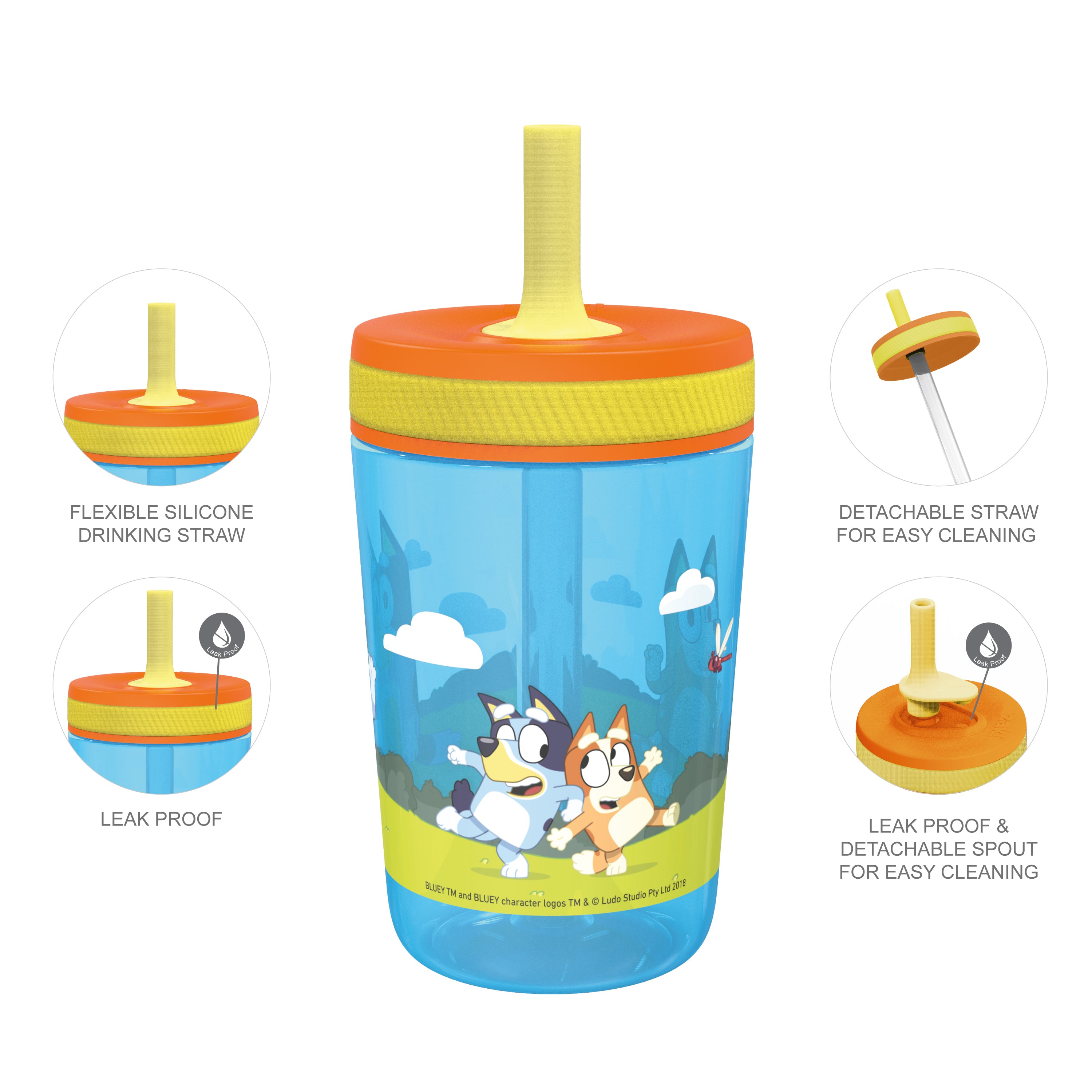 Zak Designs Kelso Sippy Cups For Travel or At Home, 15oz 2-Pack Durable  Toddler Cups With Leak-Proof Design is Perfect For Kids (Space)