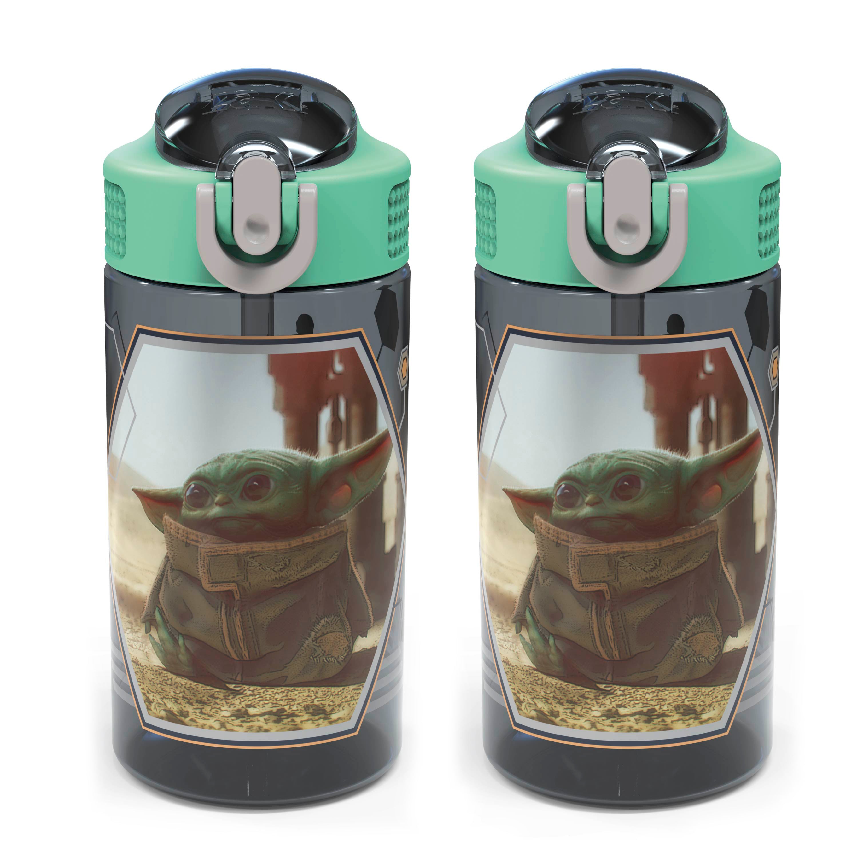 Zak Designs 20oz Stainless Steel Kids' Water Bottle with Antimicrobial Spout 'Star Wars Mandalorian The Child