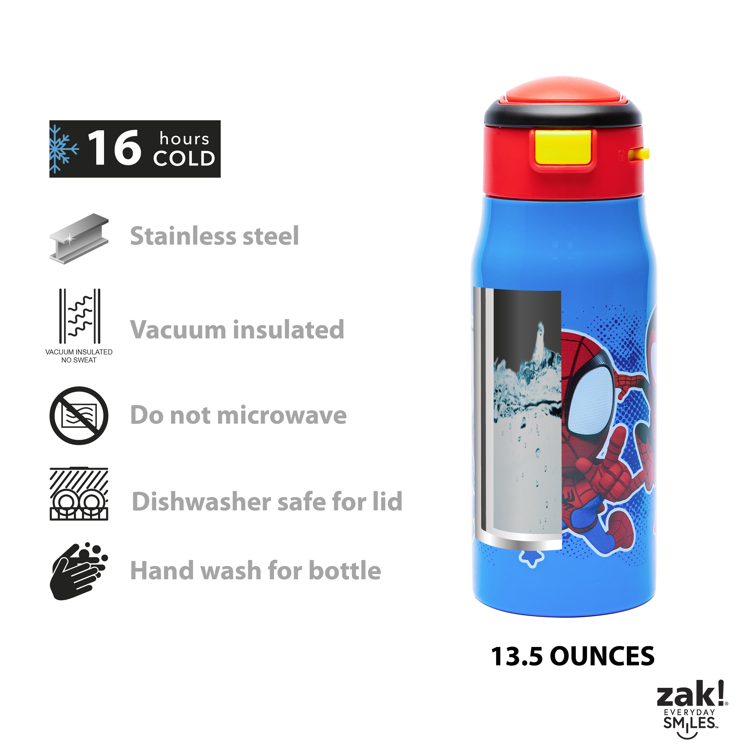 Marvel Spidey Mesa Kids Stainless Steel Insulated Water Bottle with Silicone Spout
