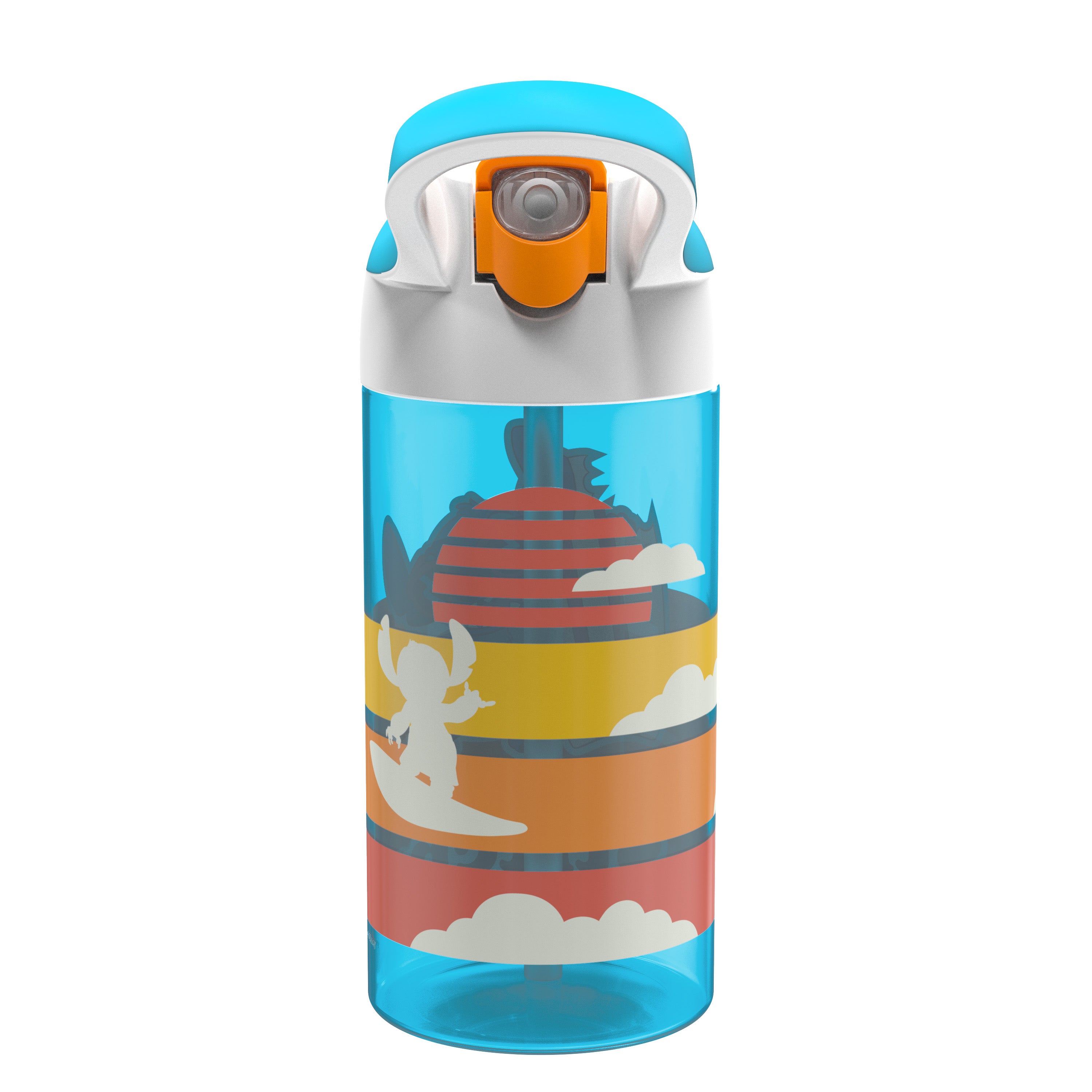 Disney Lilo &amp; Stitch Kids Leak Proof Water Bottle with Push Button Lid and Spout