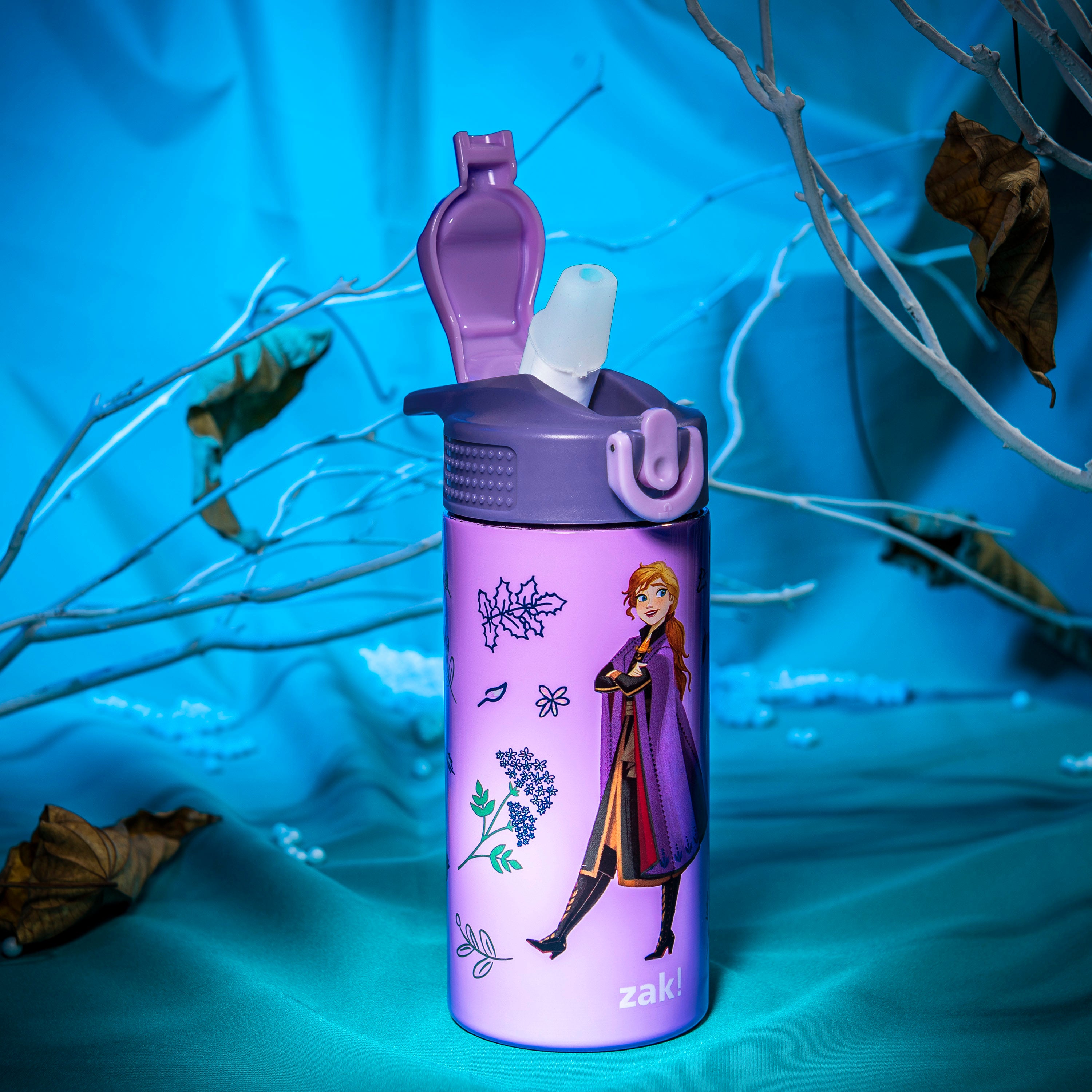 Disney Frozen Anna Kids Stainless Steel Leak Proof Water Bottle with Push Button Lid and Spout