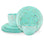 Confetti Melamine Dinnerware Set - Durable, Recycled Plates and Bowls, Mint Green