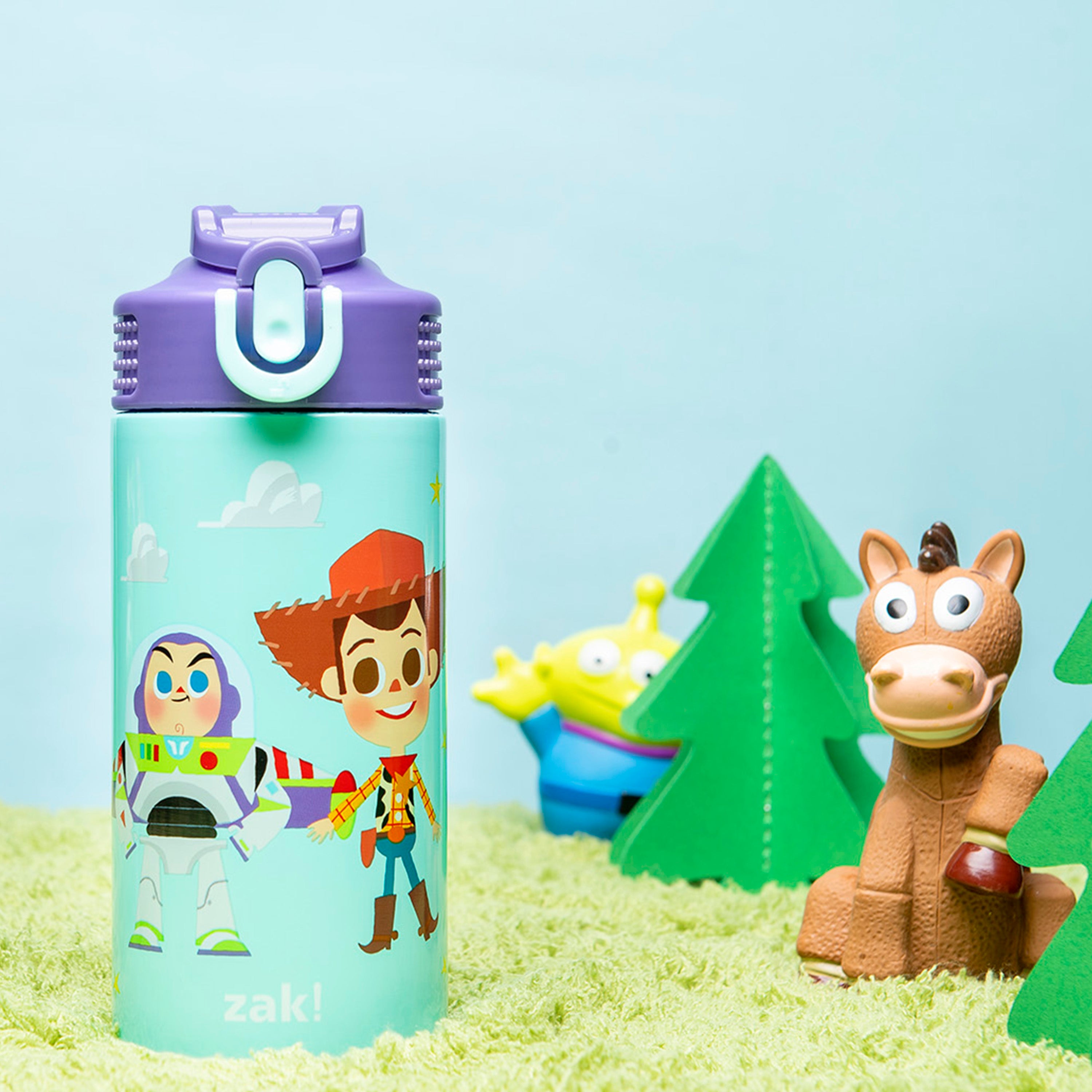 Disney Toy Story Kids Stainless Steel Leak Proof Water Bottle with Push Button Lid and Spout