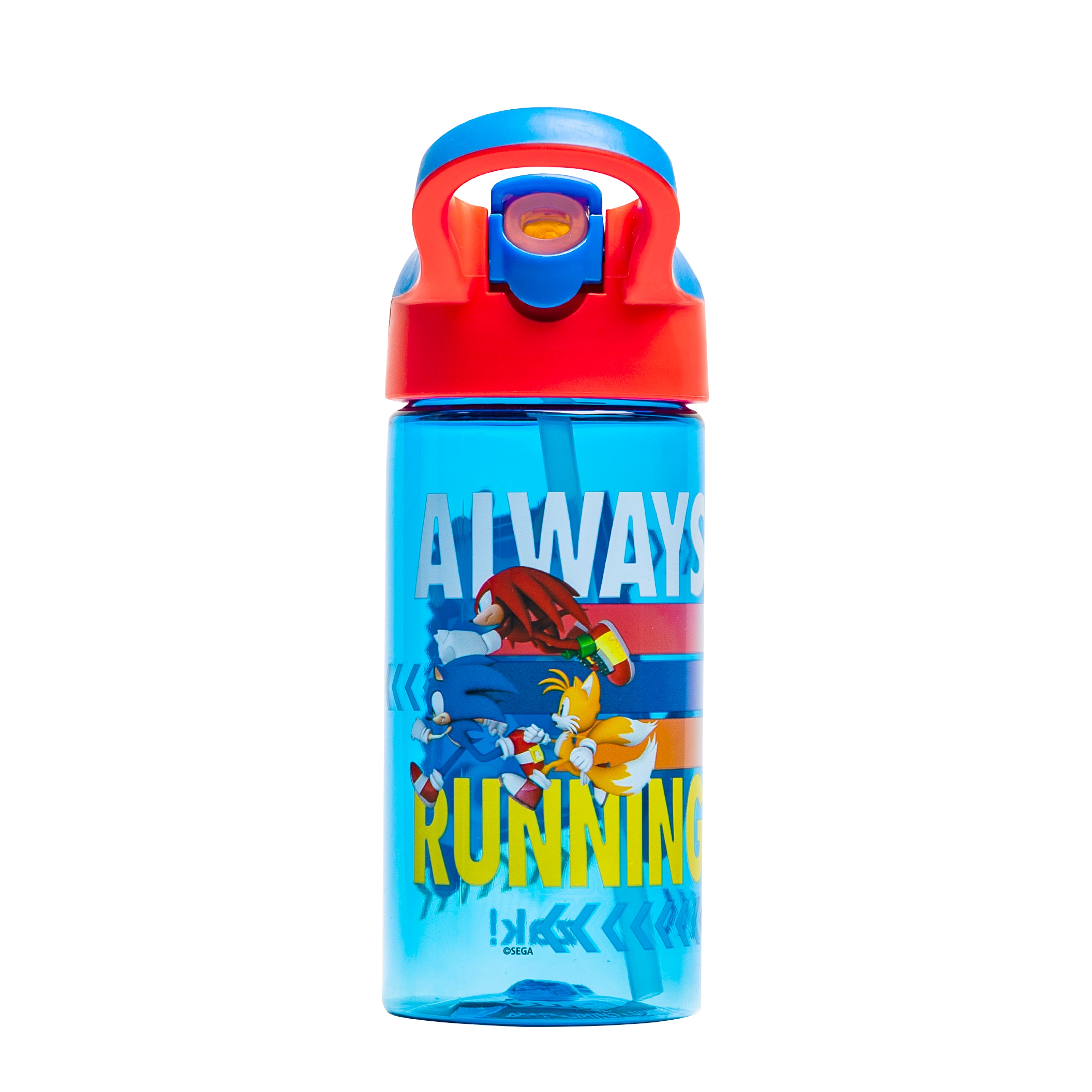 Sonic Tails Knuckles Glow in the Dark Gamer Kids Water Bottle