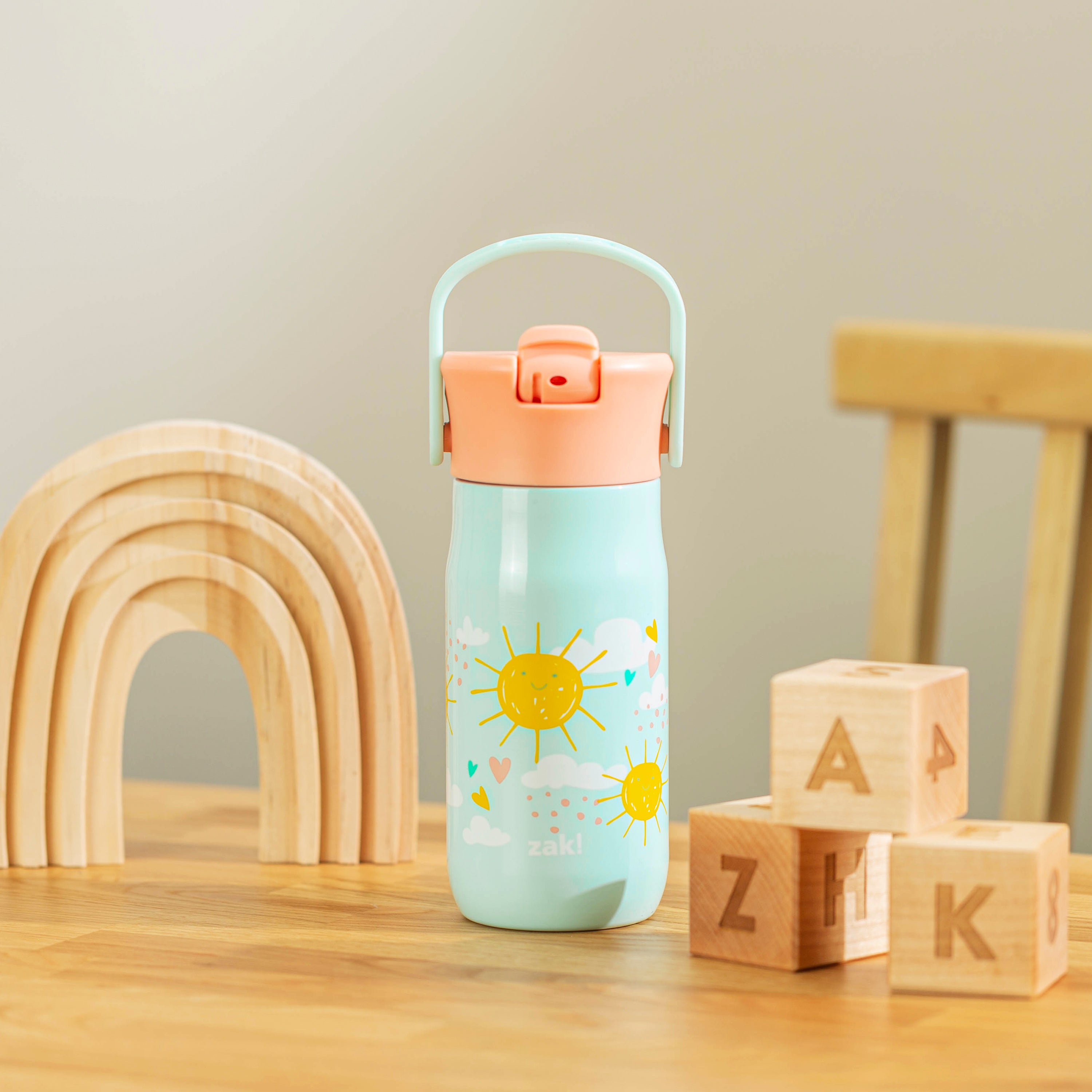 Zak Designs 20oz Stainless Steel Kids' Water Bottle With