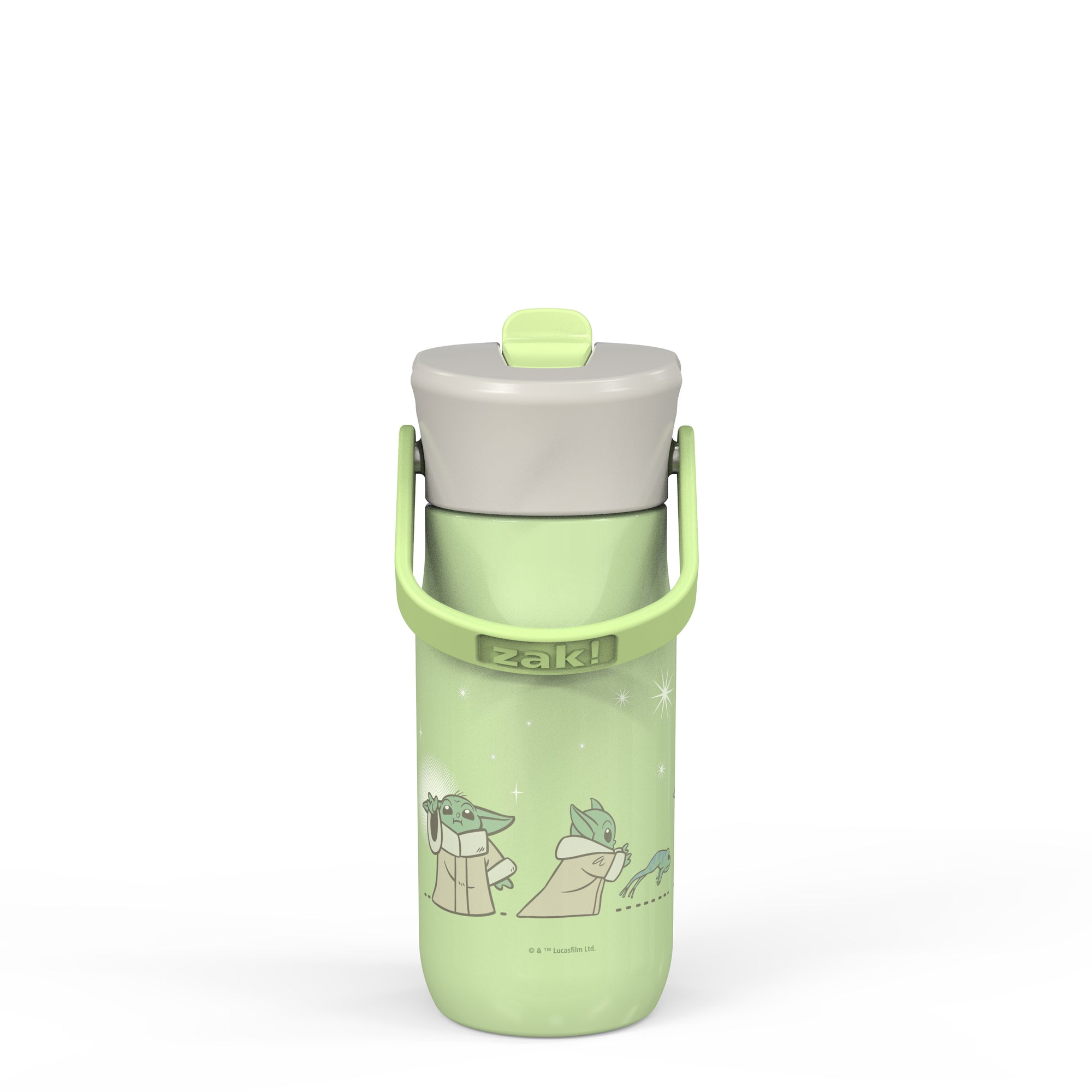 Star Wars The Child Baby Yoda Harmony Recycled Stainless Steel Kids Water Bottle with Straw Spout, 14 ounces