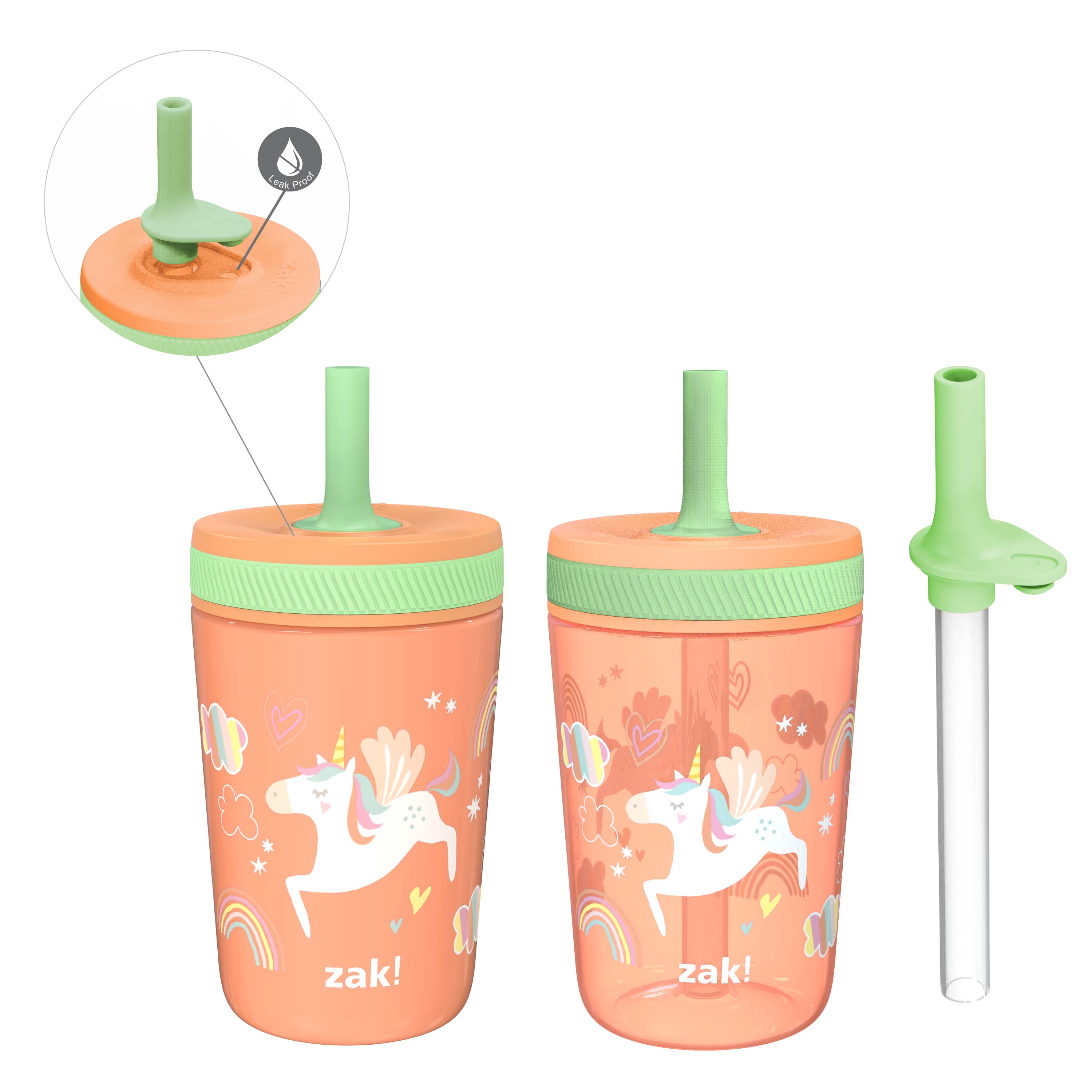 Zak Designs Disney Lilo and Stitch Kelso Tumbler Set, Leak-Proof Screw-On Lid with Straw, Bundle for Kids Includes Plastic and Stainless Steel Cups