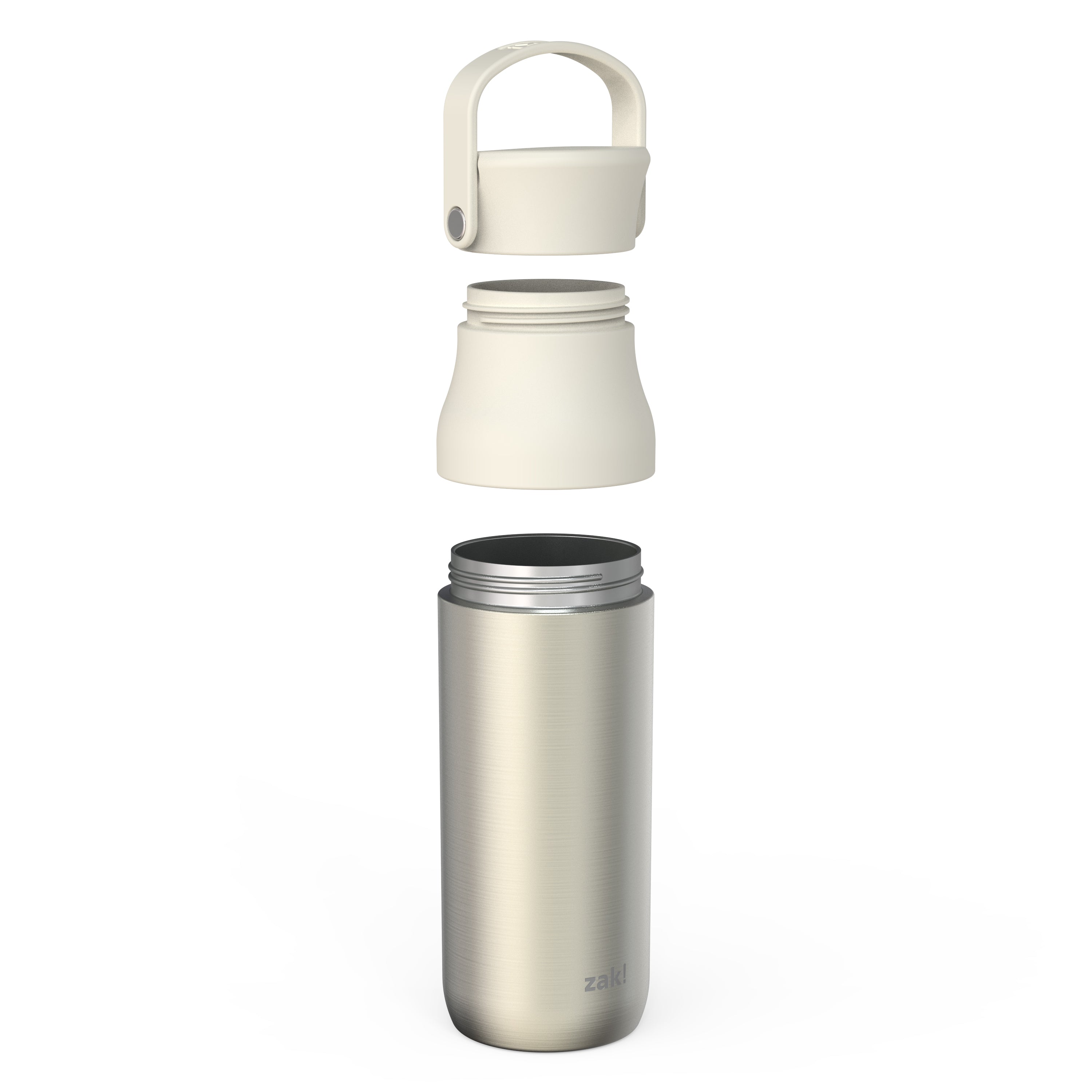 Zak Designs 32oz Recycled Stainless Steel Vacuum Insulated Chug Water Bottle - Ivory