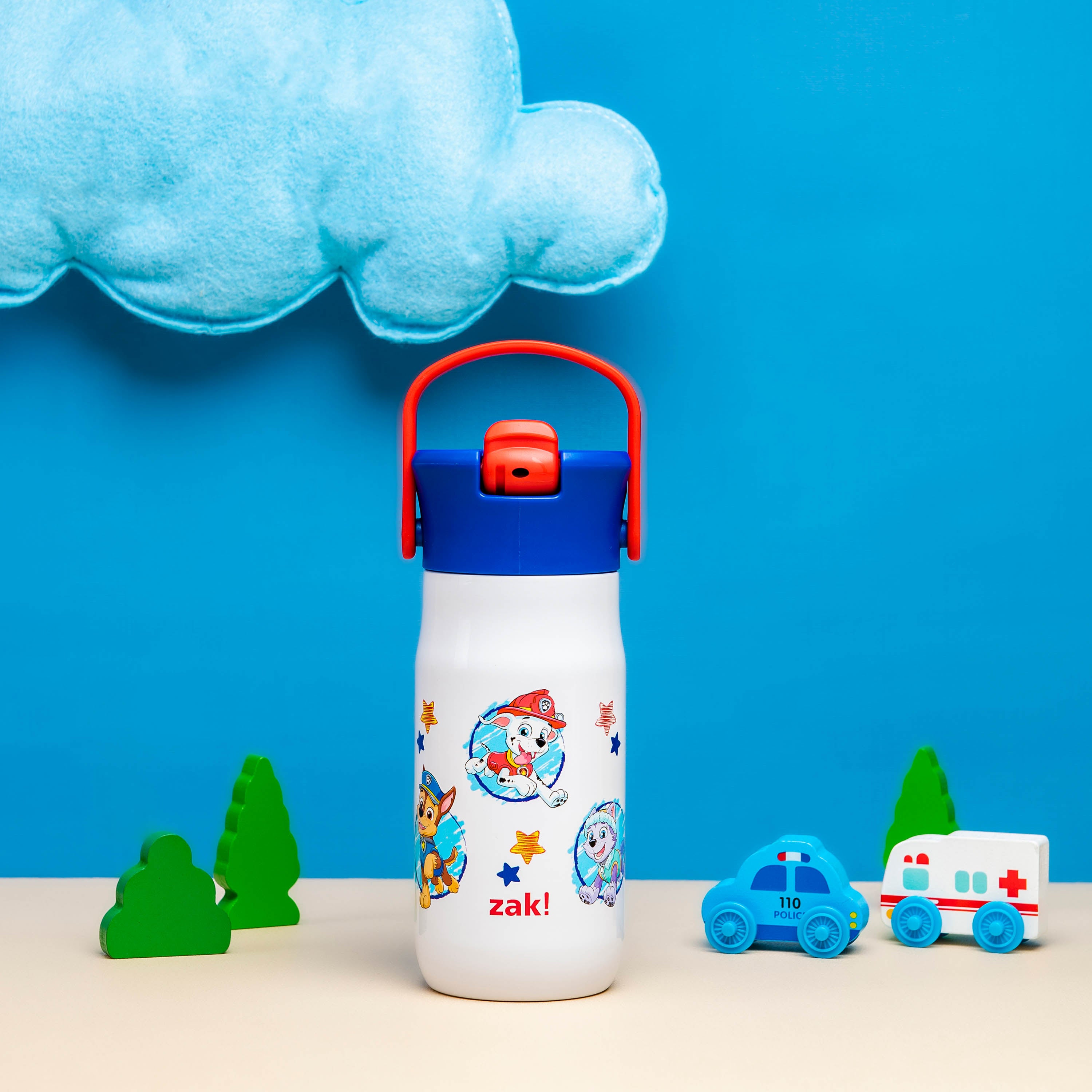 PAW Patrol Harmony Recycled Stainless Steel Kids Water Bottle with Straw Spout, 14 ounces