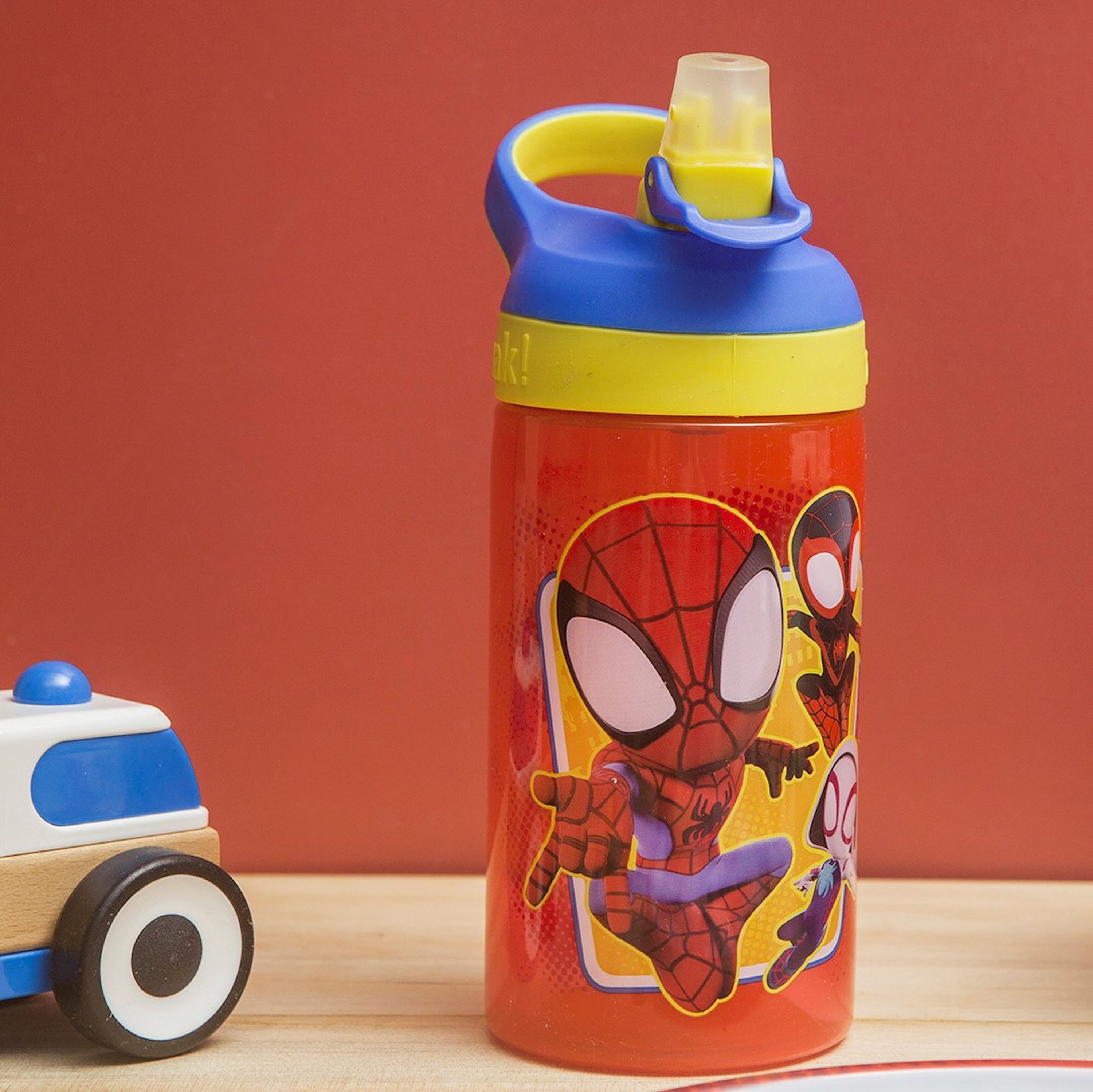 Marvel Spidey and Friends 5 Piece Melamine Kids Dinnerware Set with Water Bottle